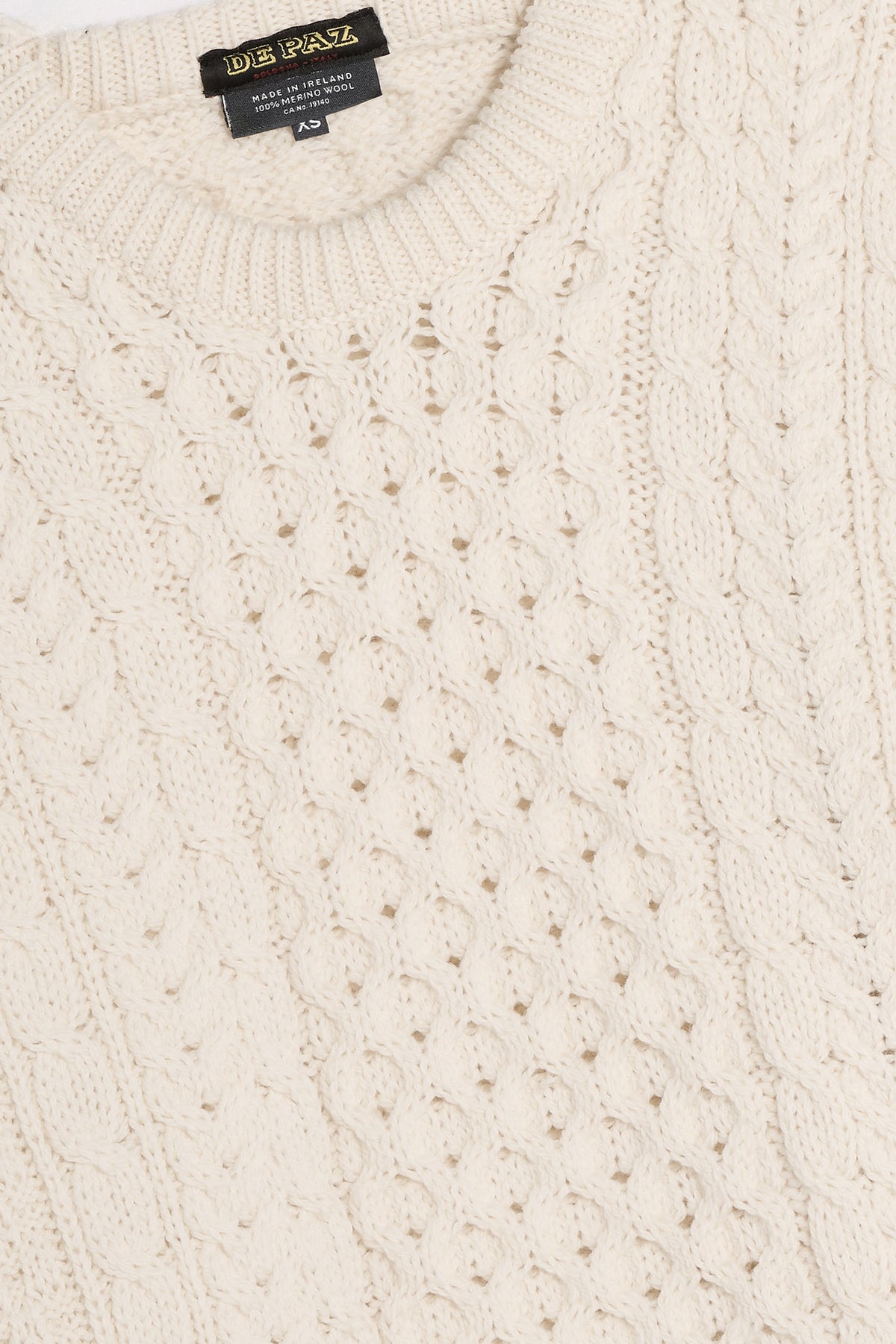 Aran Honeycomb bianco dettaglio Lady De Paz