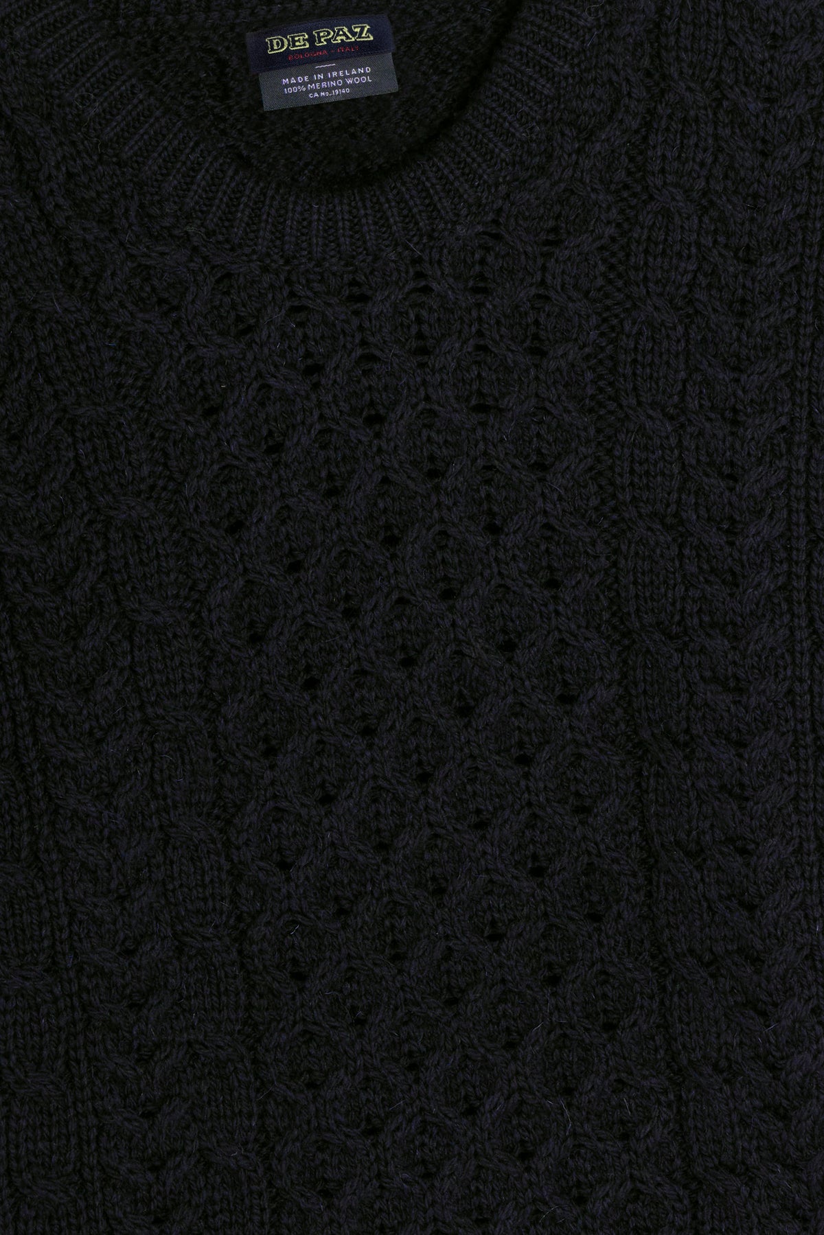 Aran Honeycomb navy dettaglio Lady De Paz
