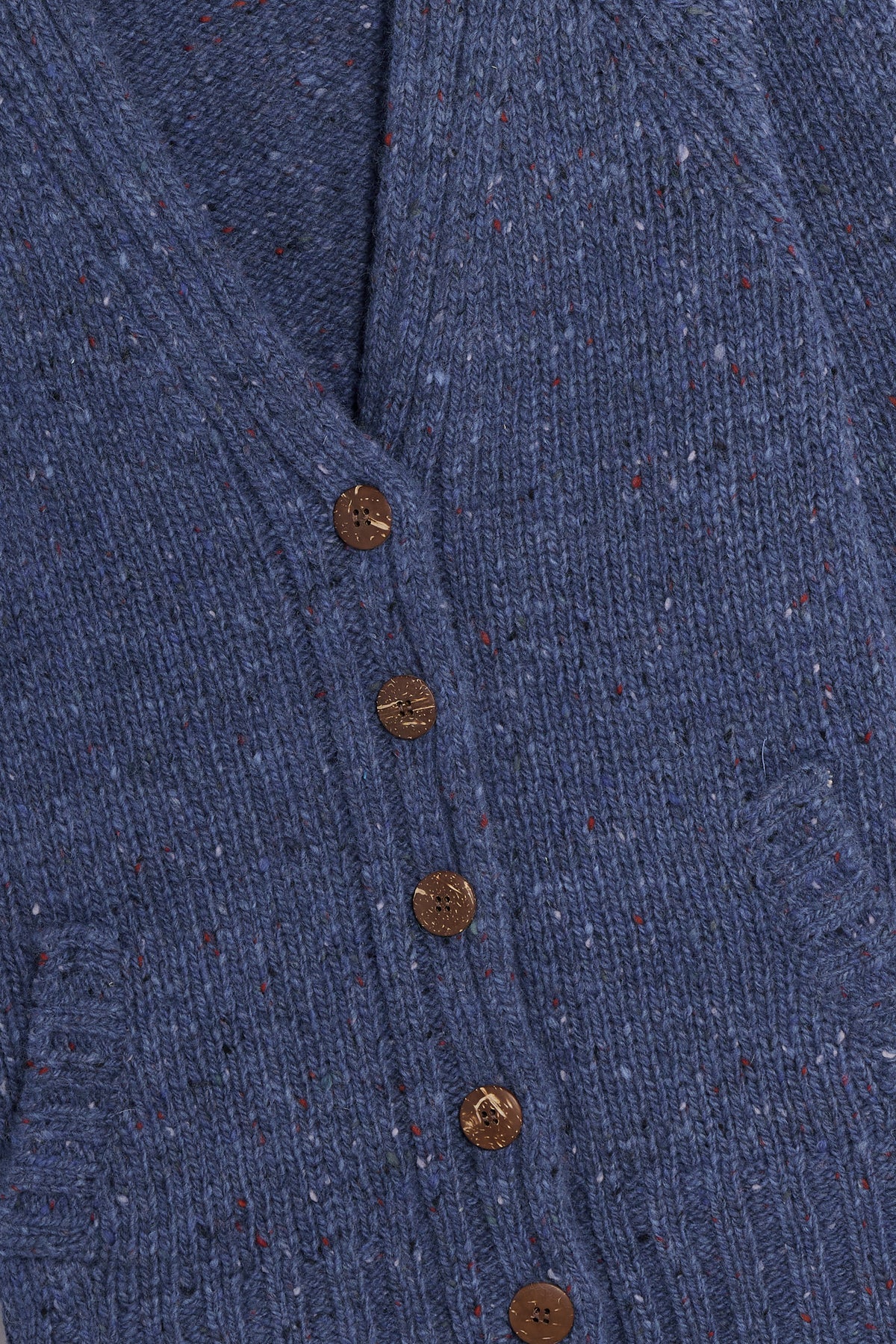 Aran cardigan a v blu dettaglio Lady De Paz