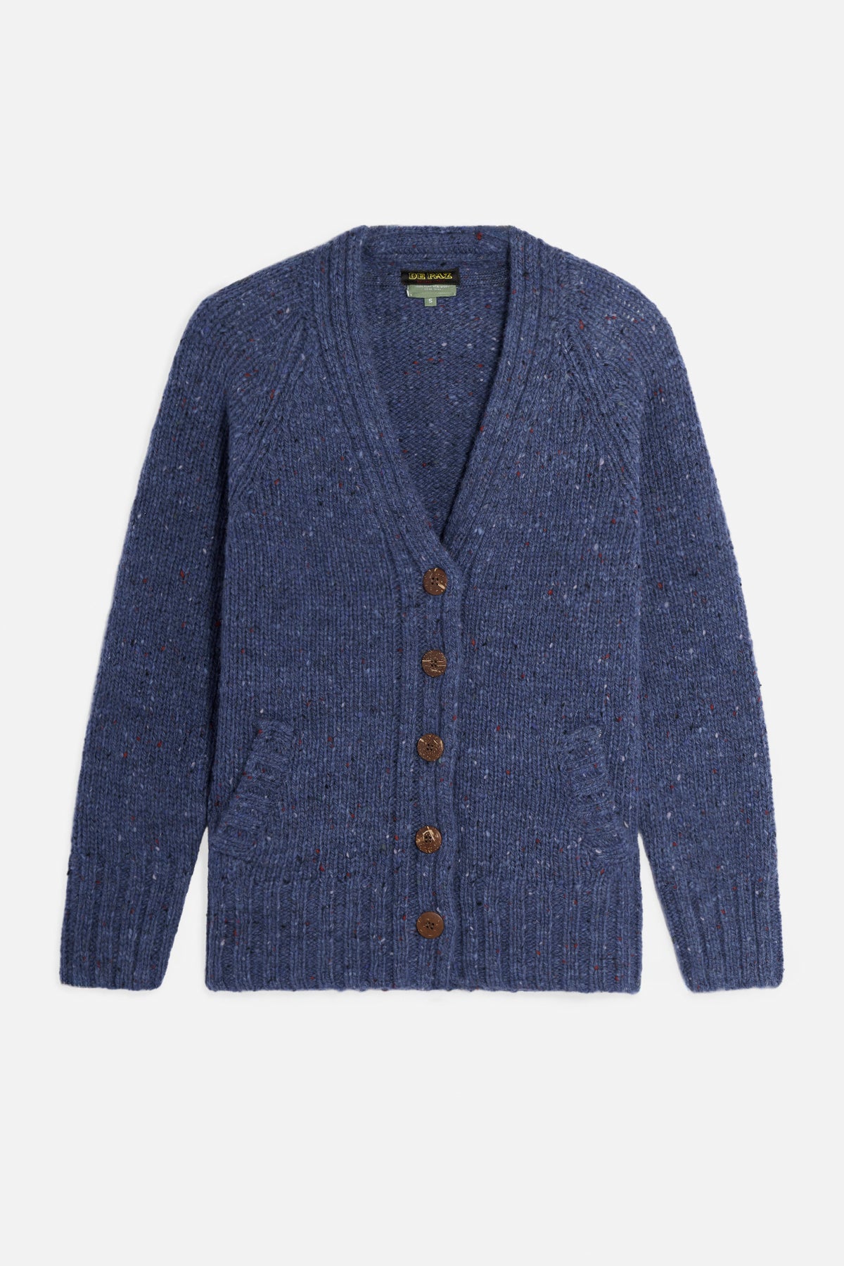 Aran cardigan a v blu Lady De Paz
