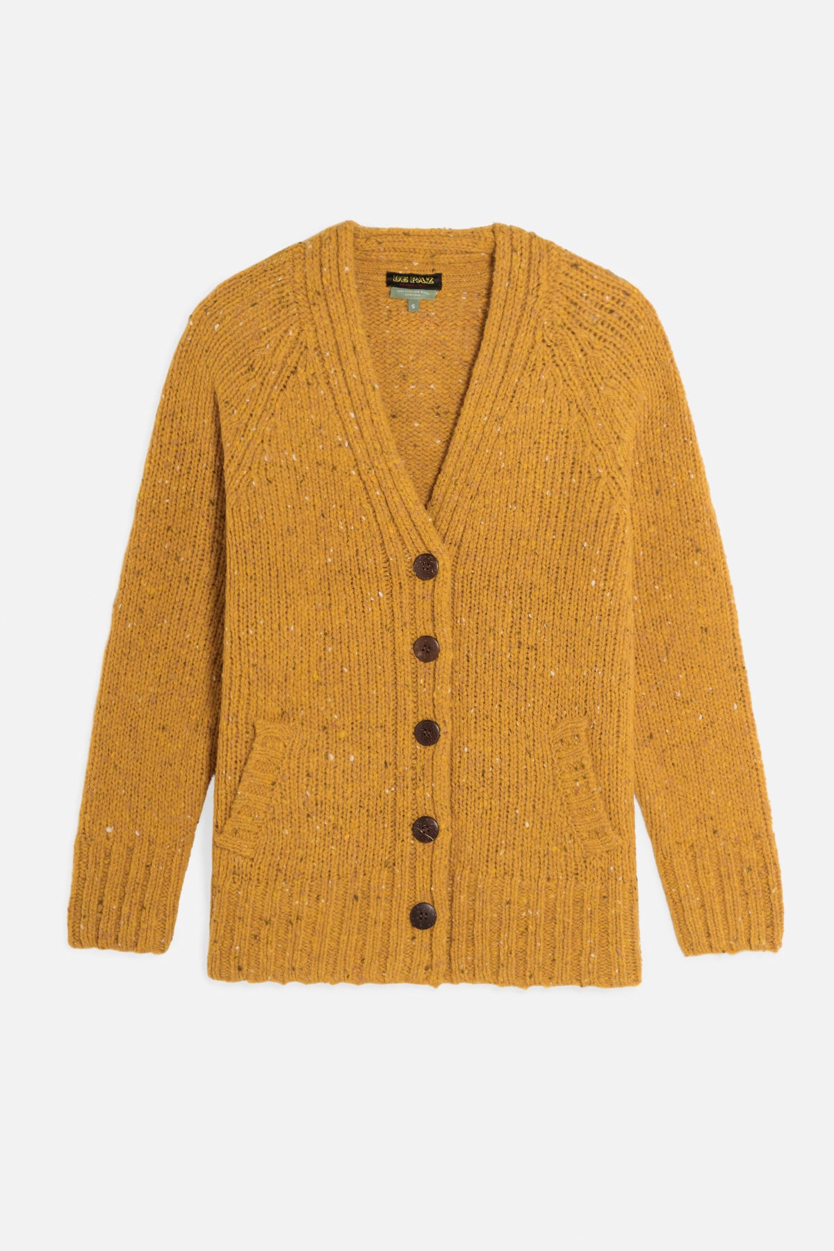 Aran cardigan a v giallo Lady De Paz