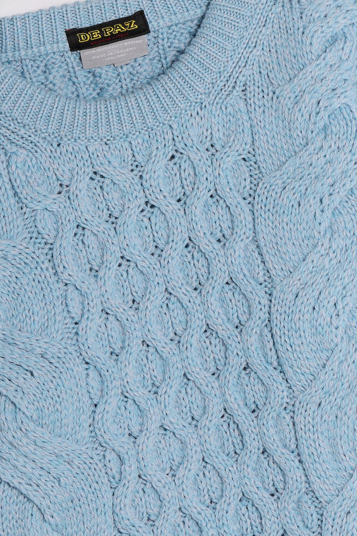 Aran Cropped azzurro dettaglio Lady De Paz
