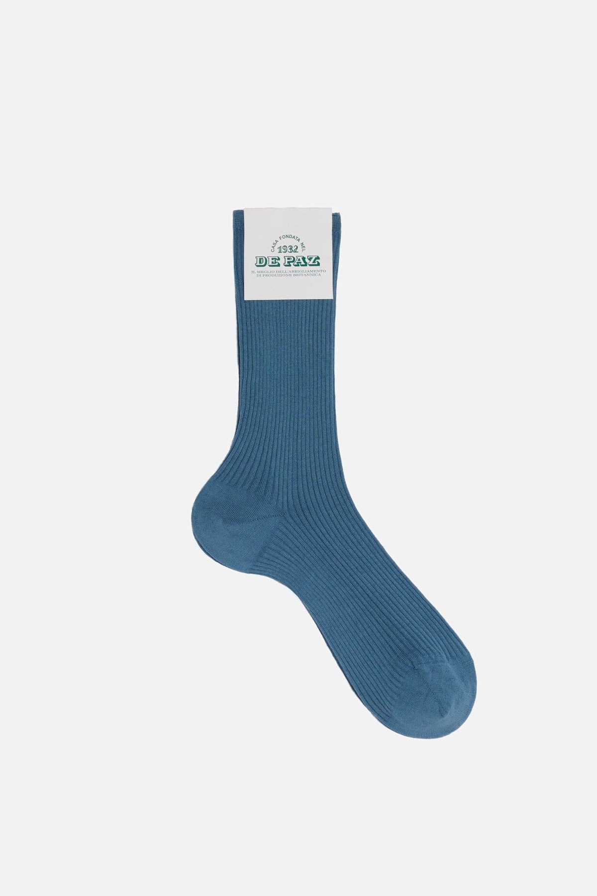 calza coste cotone azzurro Lady De Paz