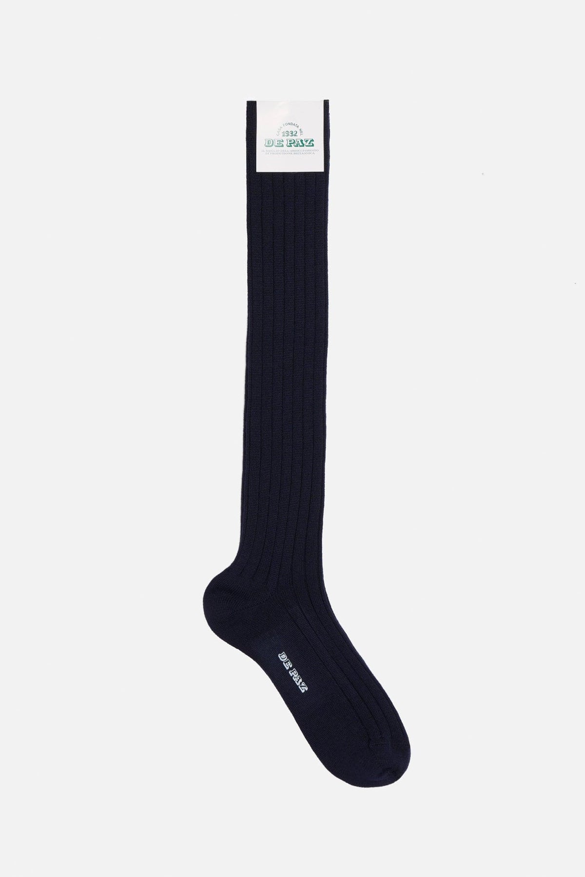 Calza Lana Lunga Costa Larga Blu Navy Lady De Paz