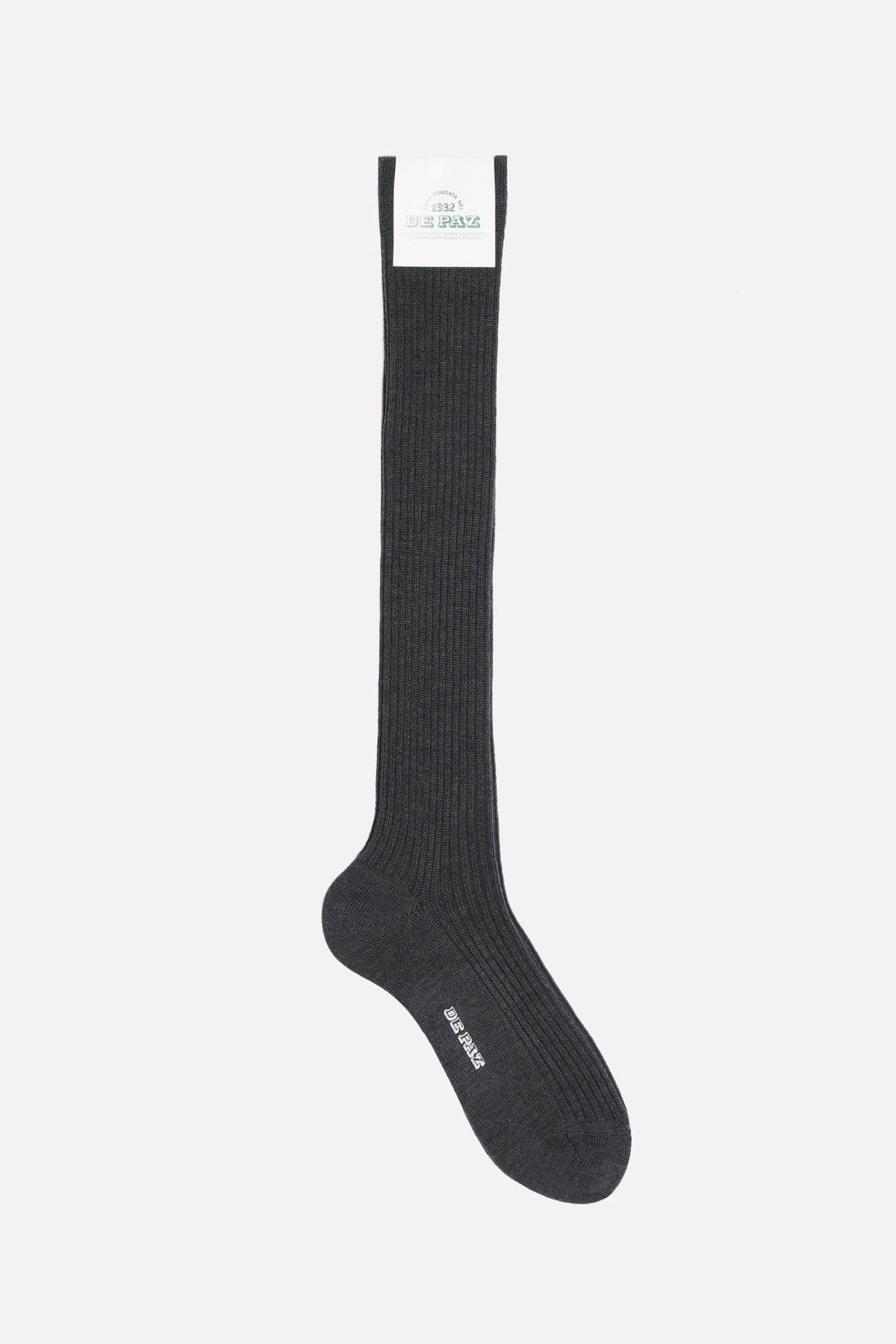 Calza Lana Lunga Costa Stretta Dark Grey Lady De Paz