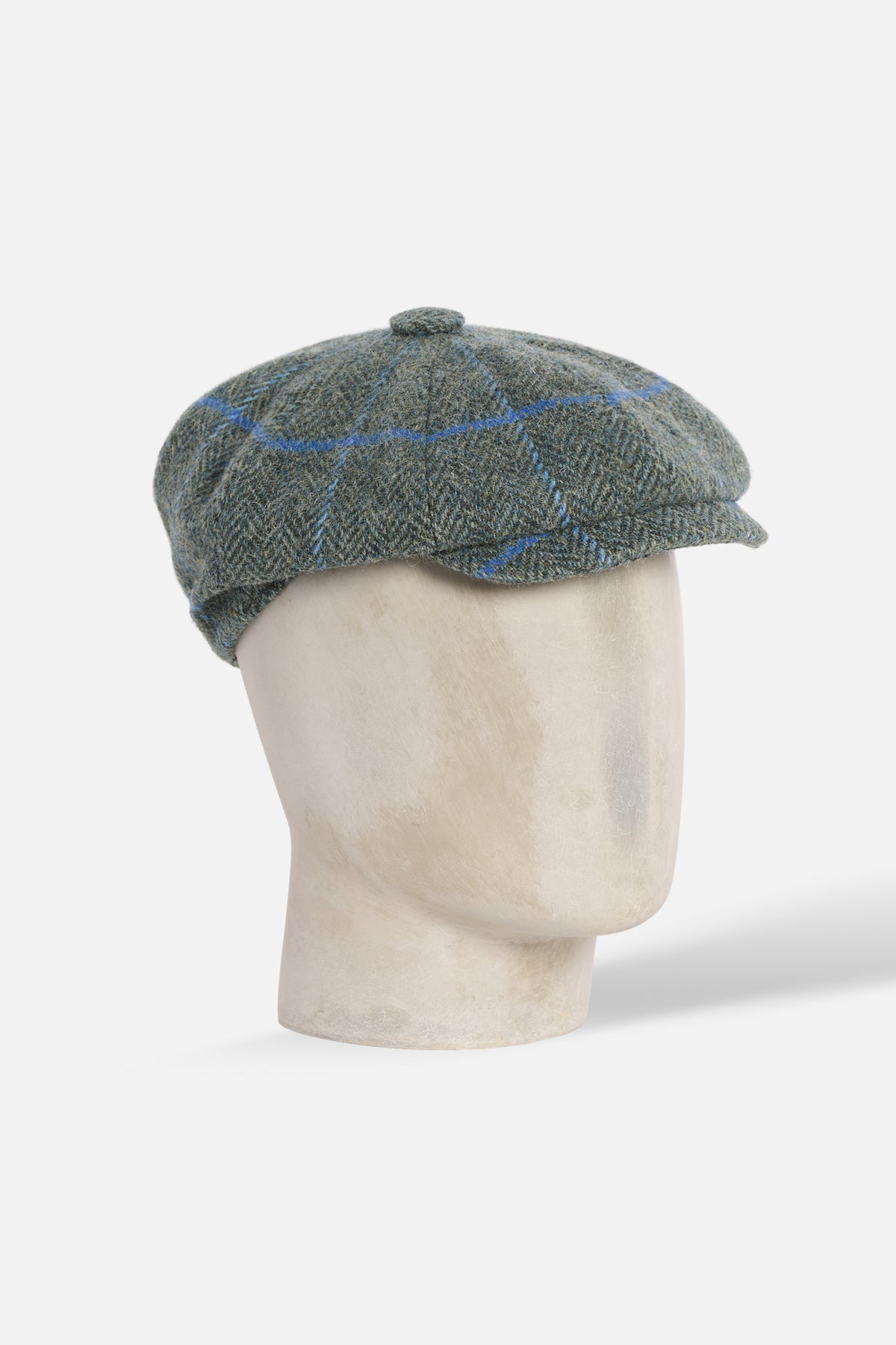 Cap Otto spicchi lana check verde Lady De Paz