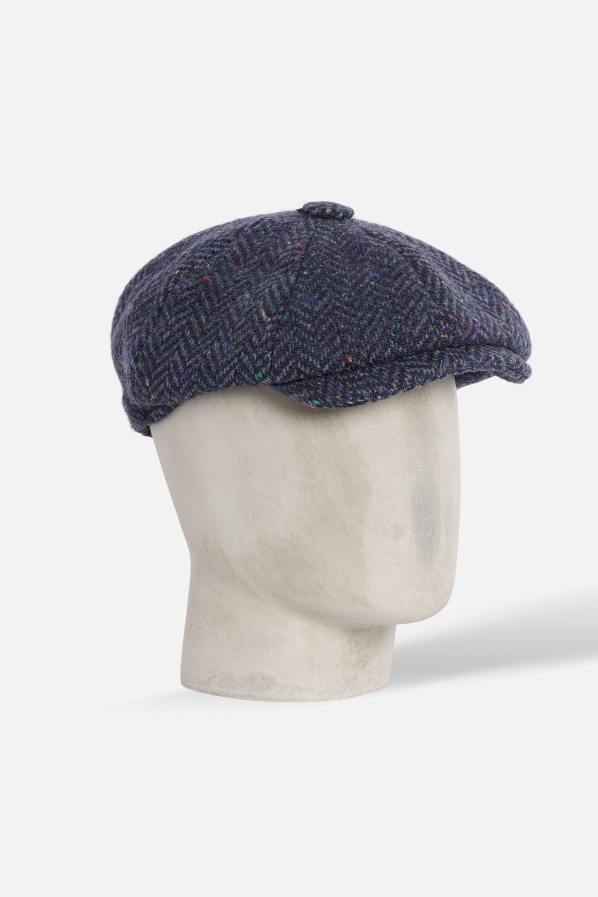 Cap Otto spicchi donegal tweed blu Lady De Paz