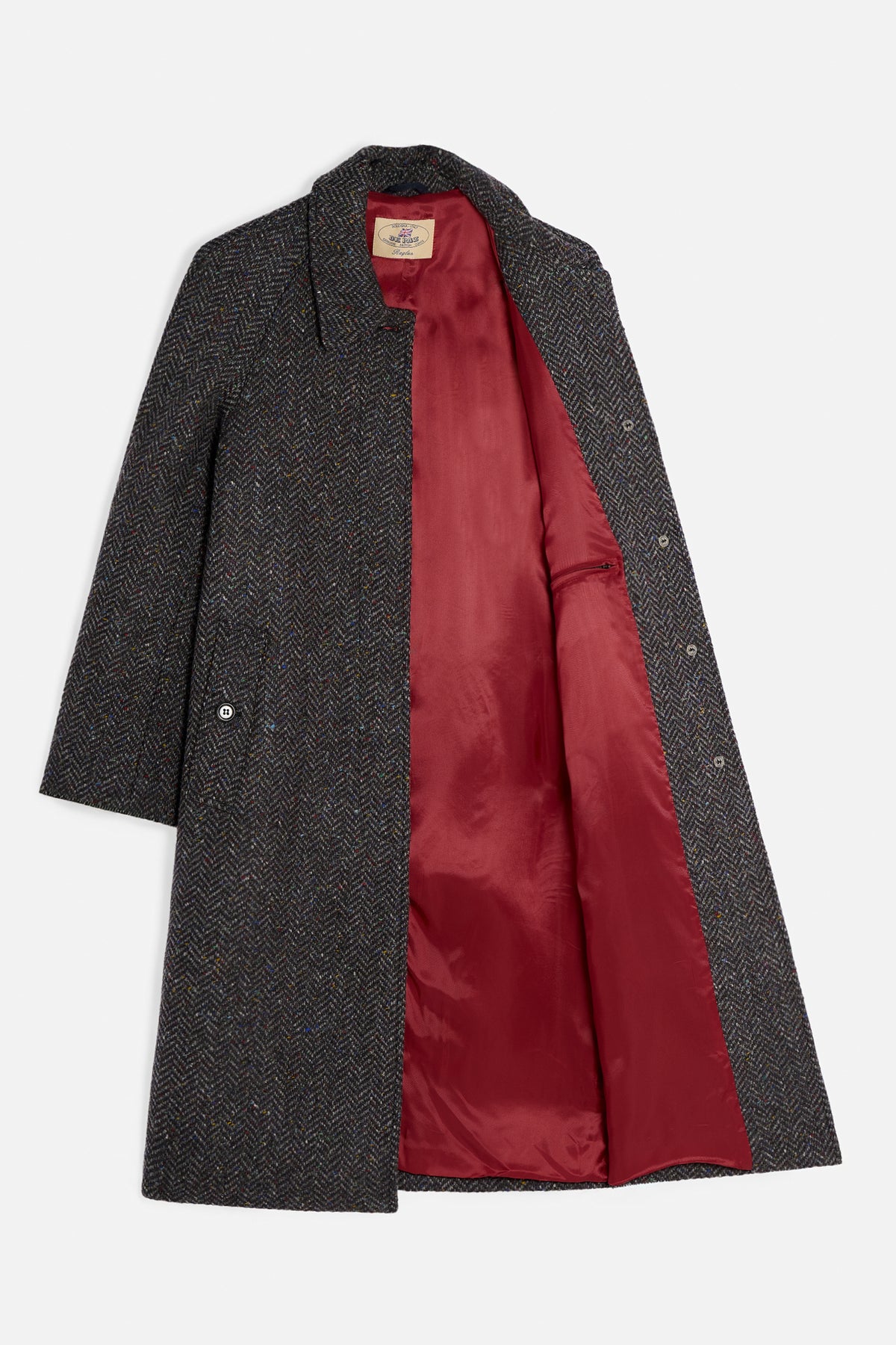 Cappotto raglan donegal tweed grigio aperto Lady De Paz