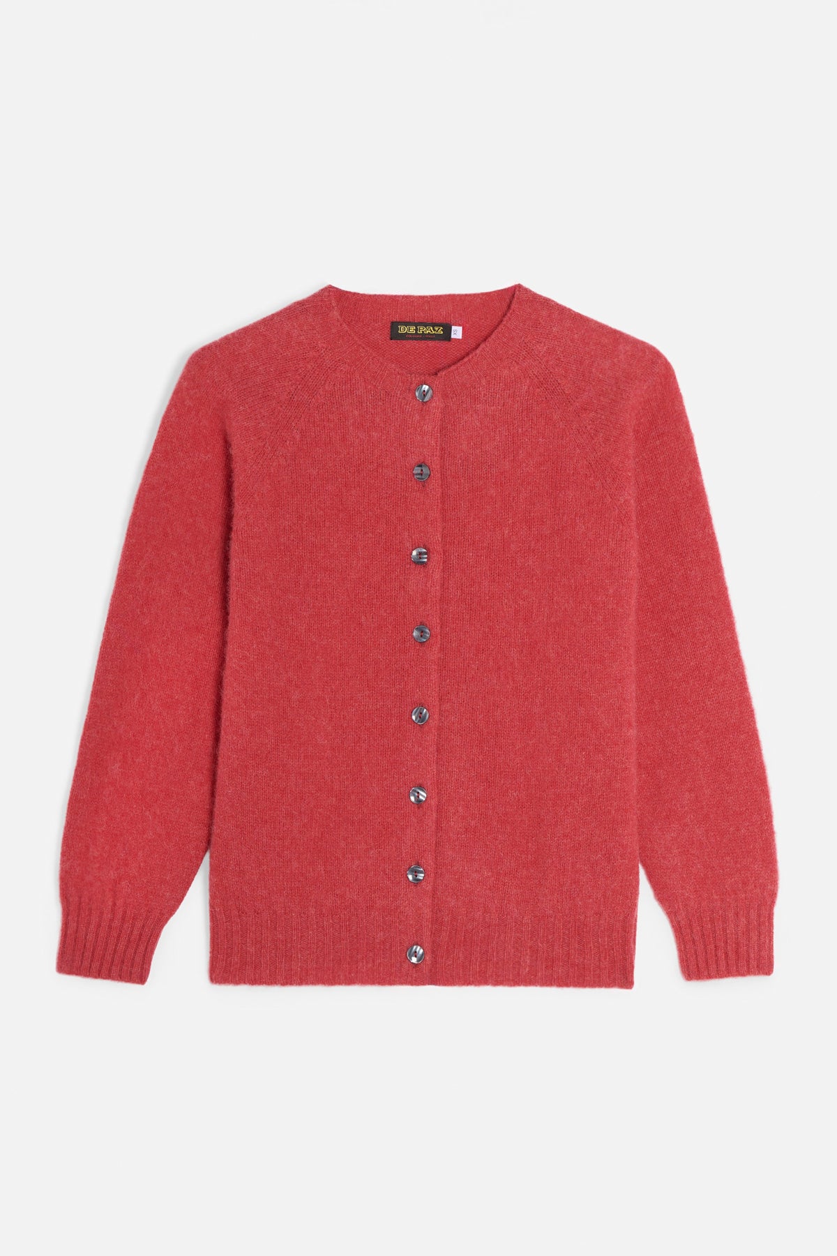 Cardigan girocollo shetland rosso Lady De Paz