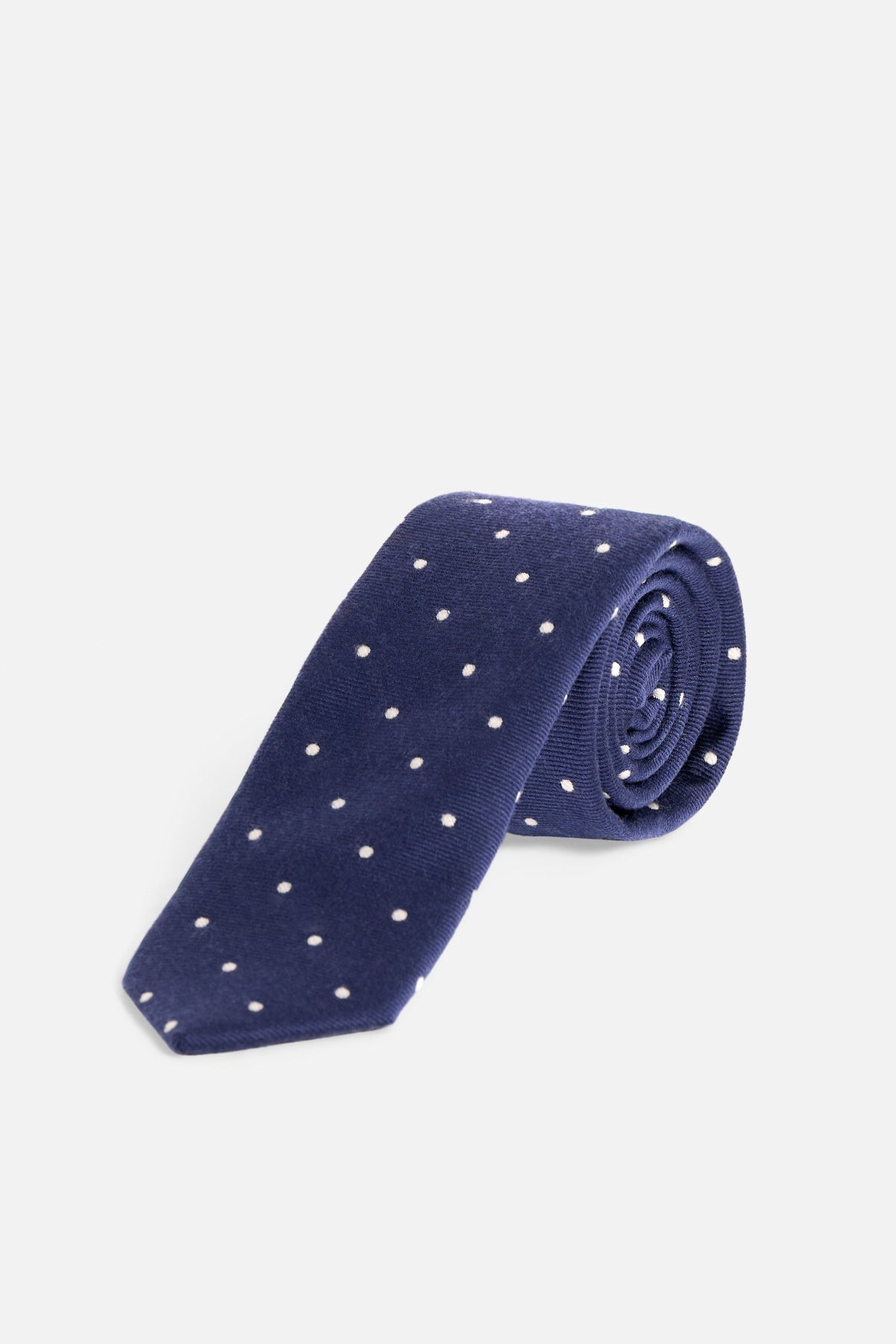 Cravatta Lana Pois Blu Beige Lady De Paz
