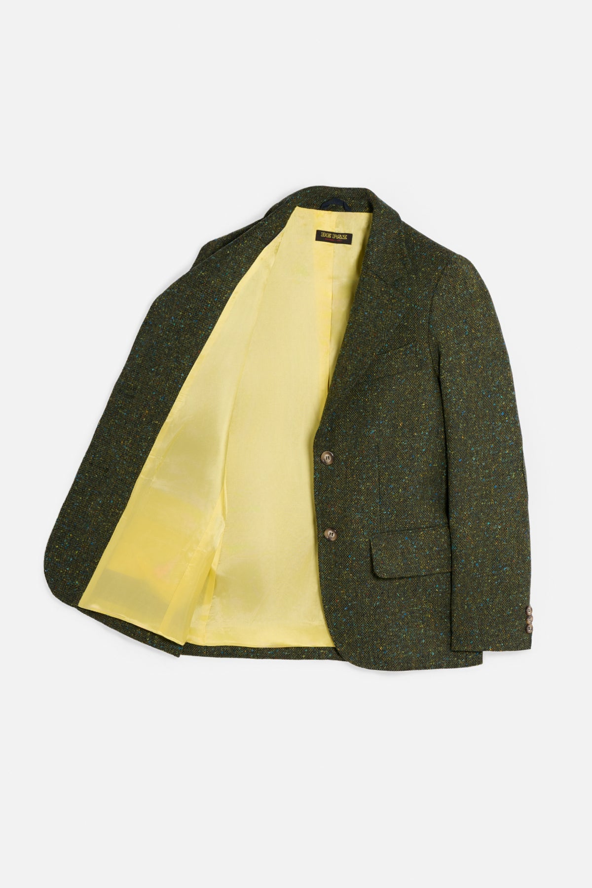 Giacca donegal tweed verde aperta Lady De Paz