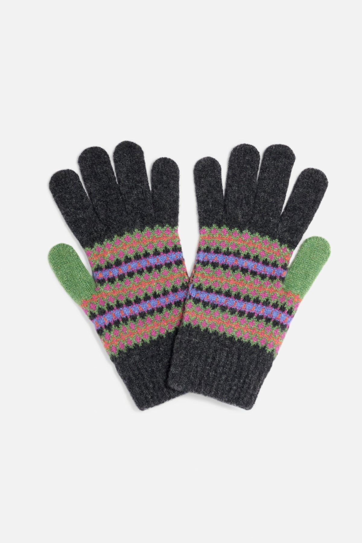 Guanti Fair Isle lana verde Lady De Paz