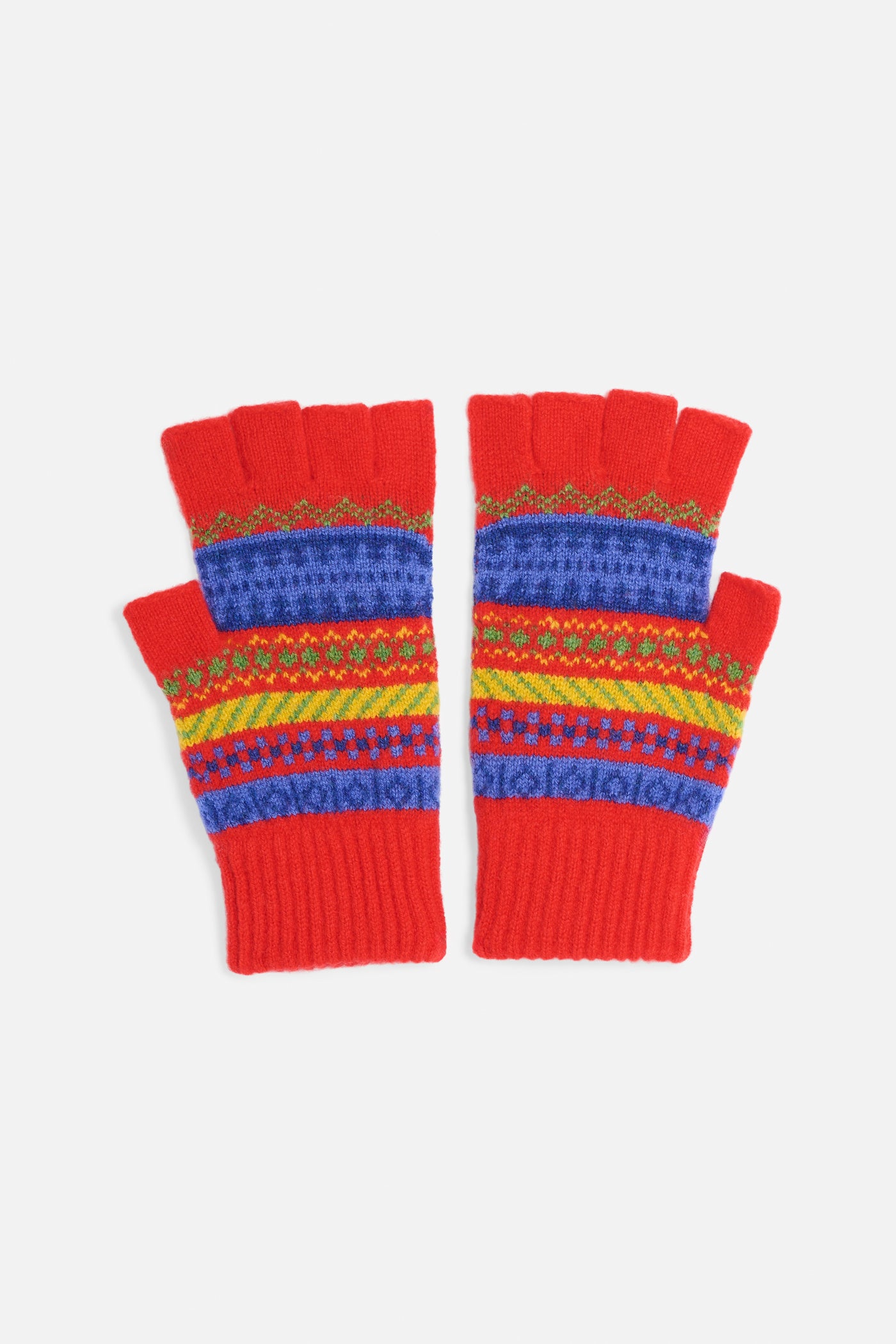 Guanti senza dita fair isle