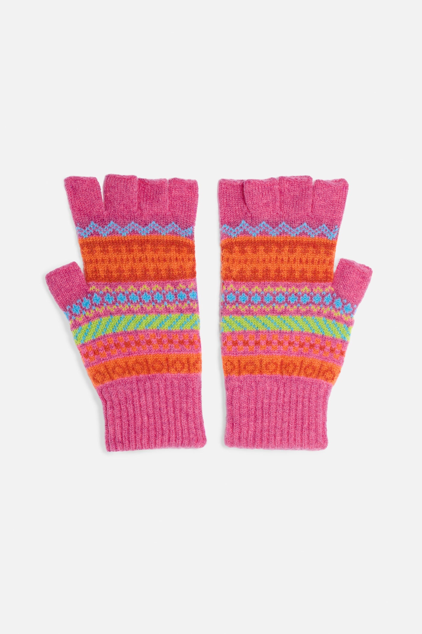 Guanti senza dita fair isle