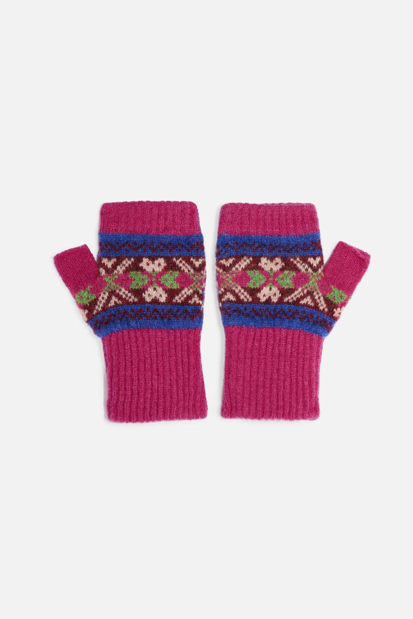 Guanti senza dita fair isle