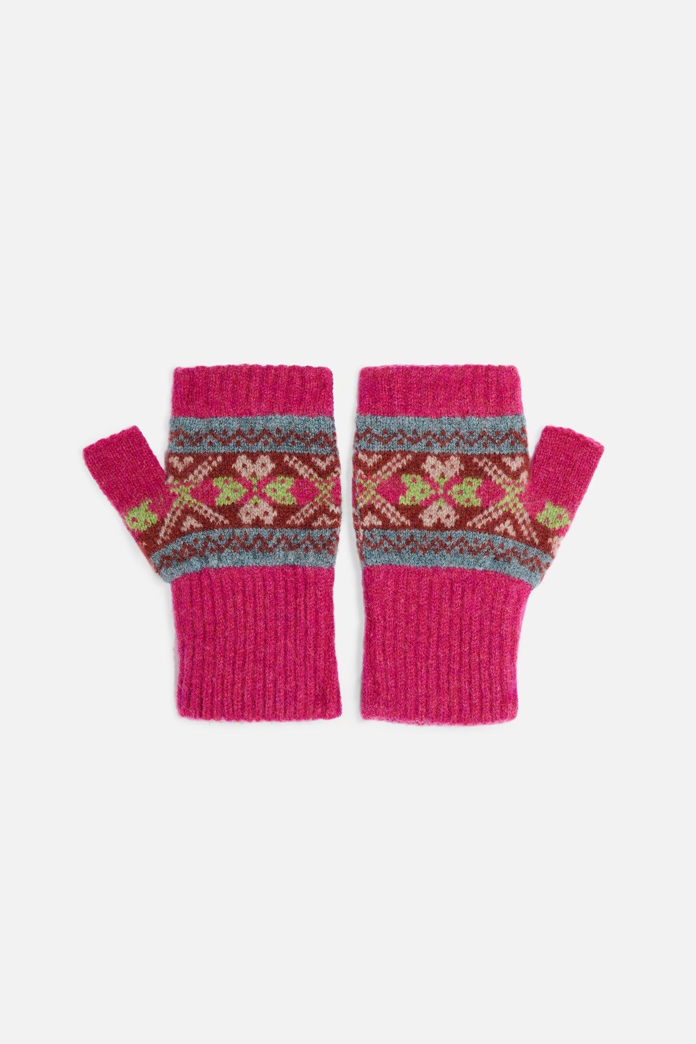 Guanti senza dita fair isle