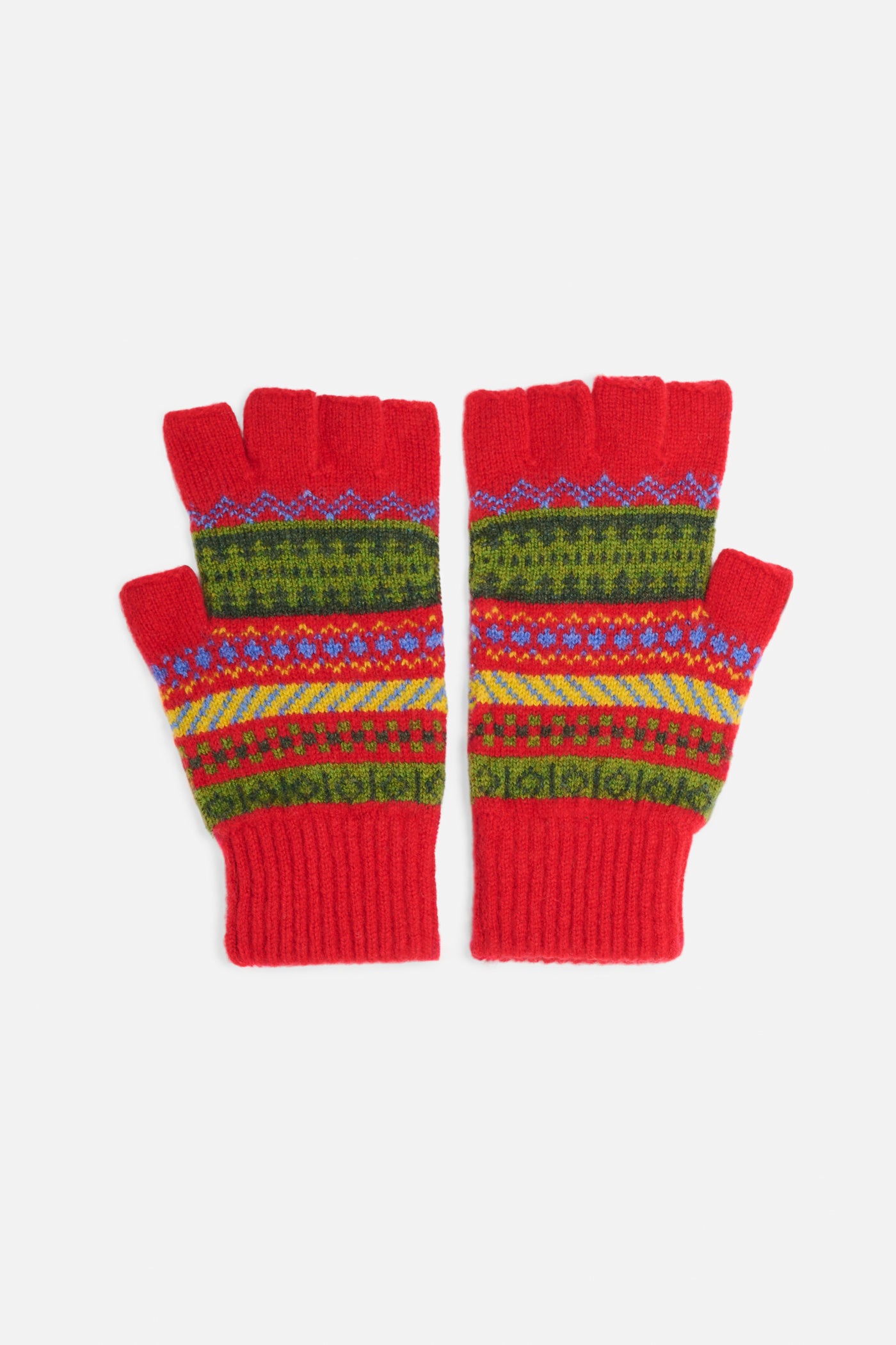 Guanti senza dita fair isle