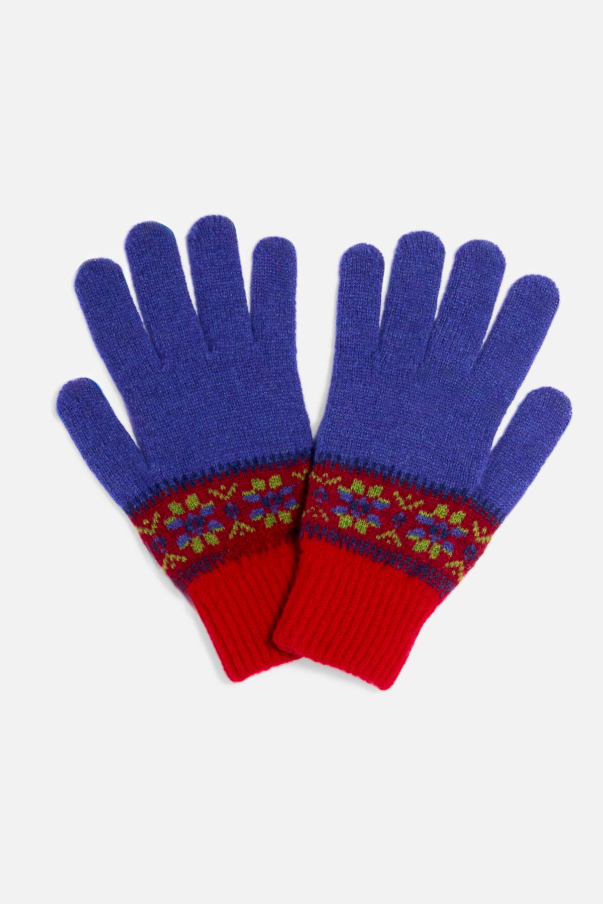 Guanto polsino fair isle blu Lady De Paz