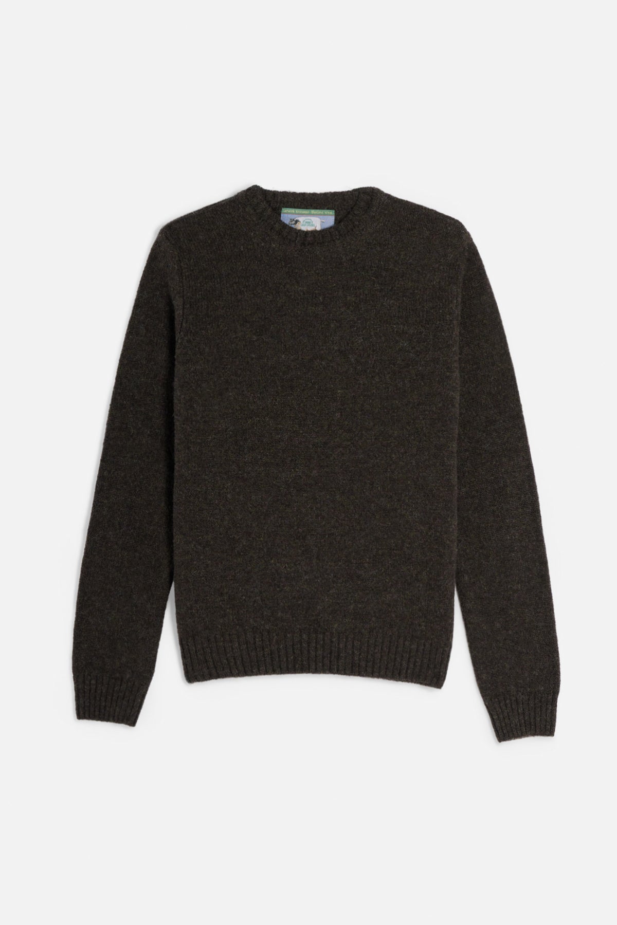 Maglione girocollo shetland dark brown Lady De Paz