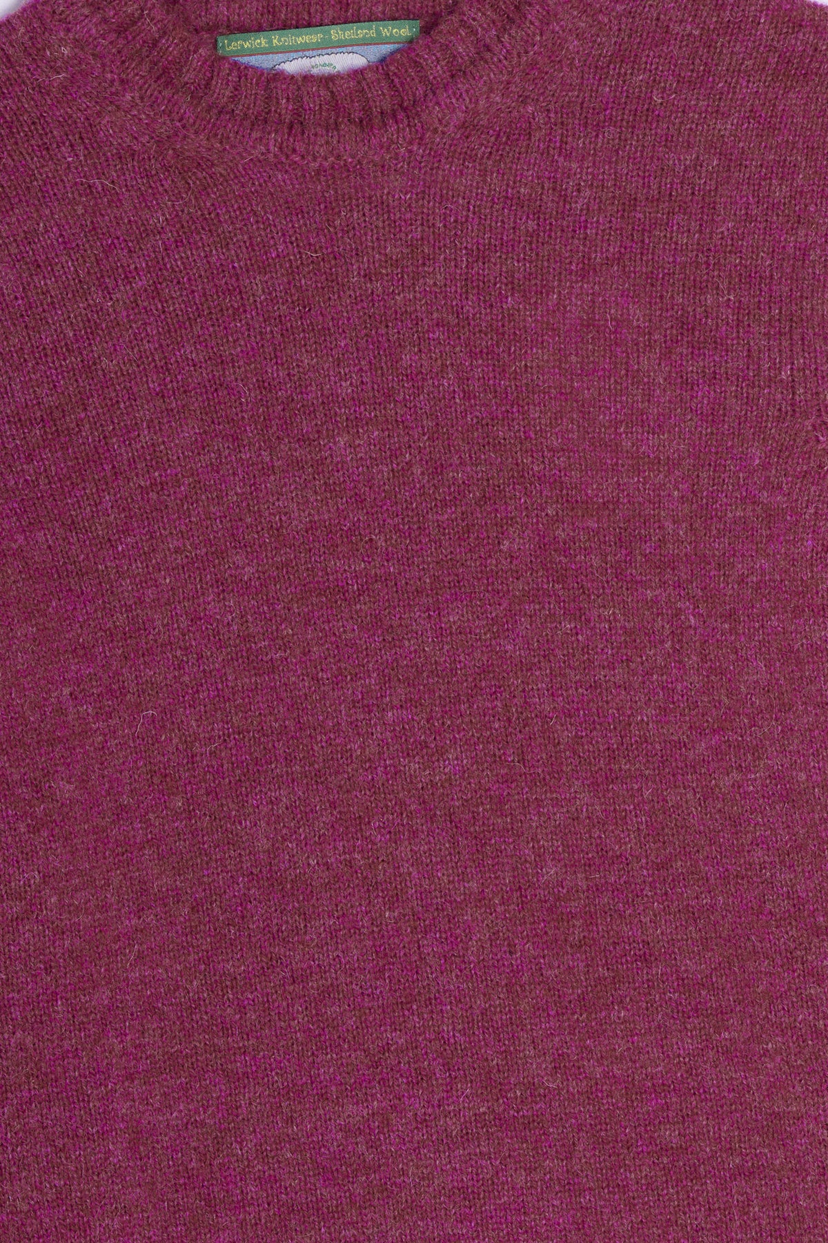 Maglione girocollo shetland fucsia dettaglio Lady De Paz