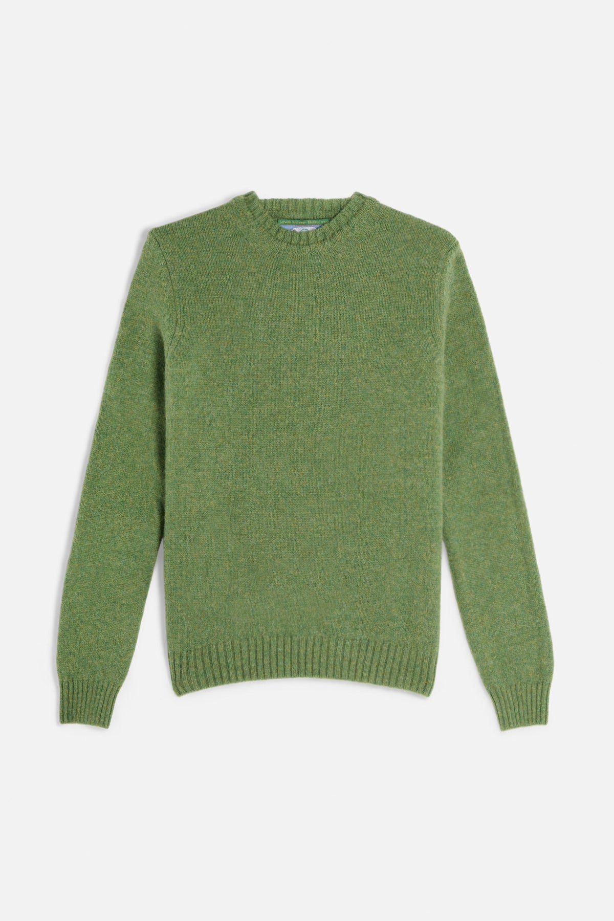 Maglione girocollo shetland verde Lady De Paz