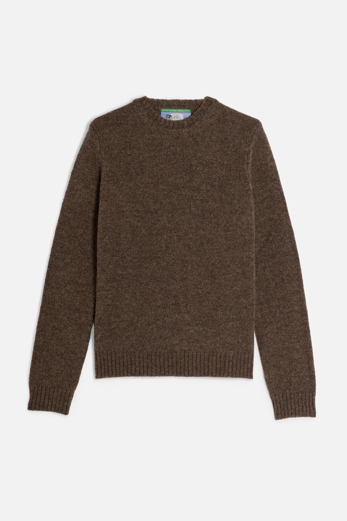 Maglione girocollo shetland marrone Lady De Paz