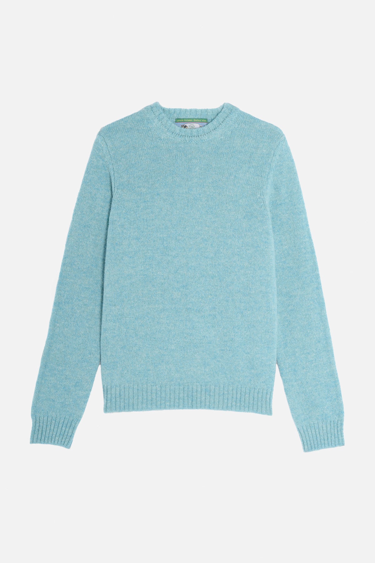 Maglione girocollo shetland azzurro Lady De Paz