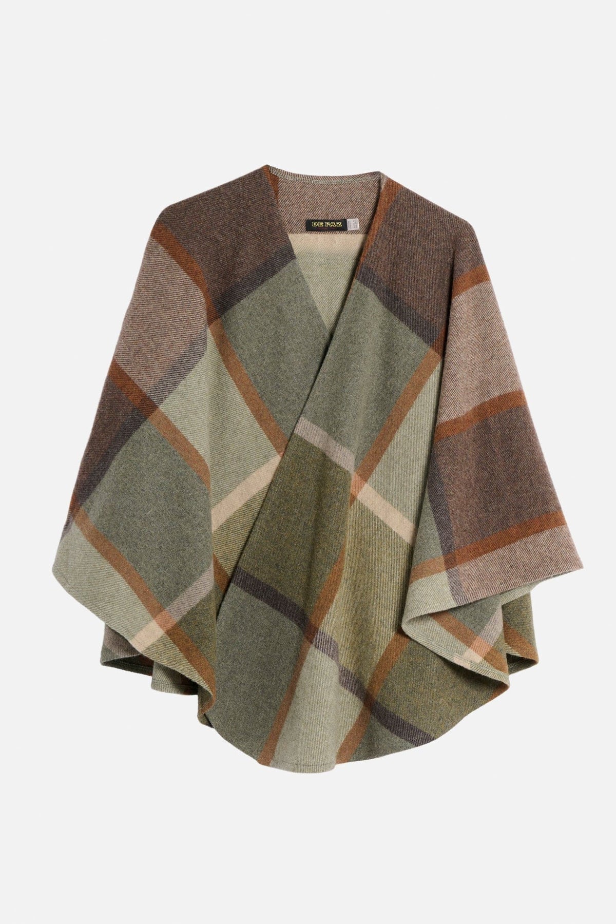 Mantella Lambswool Fronte Marrone Verde Lady De Paz