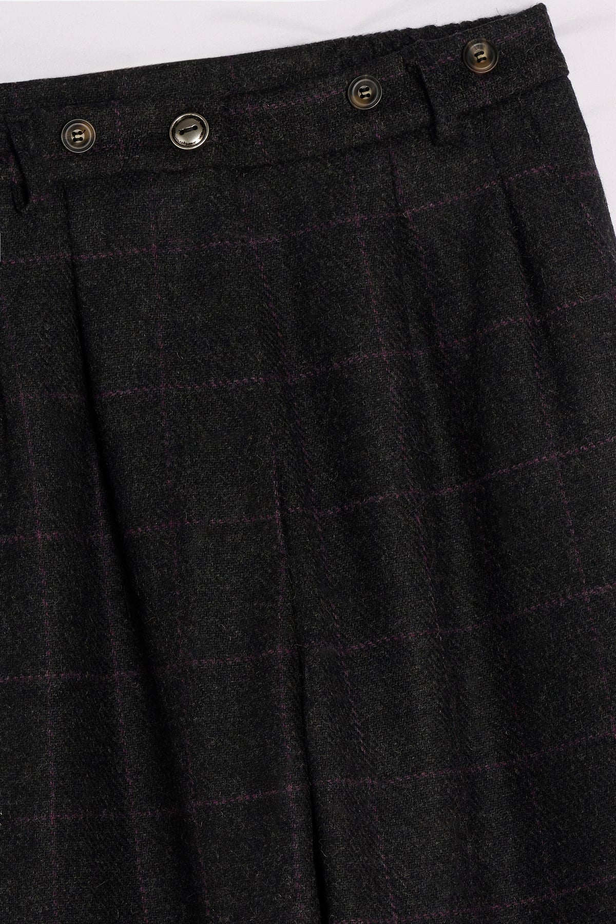 Pantalone john lana charcoal dettaglio Lady De Paz