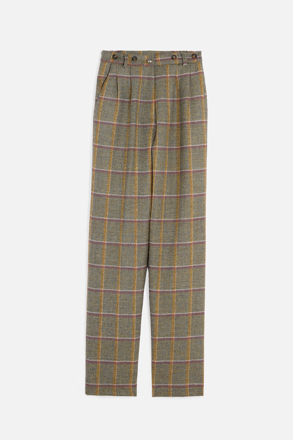 Pantalone john lana quadro verde Lady De Paz