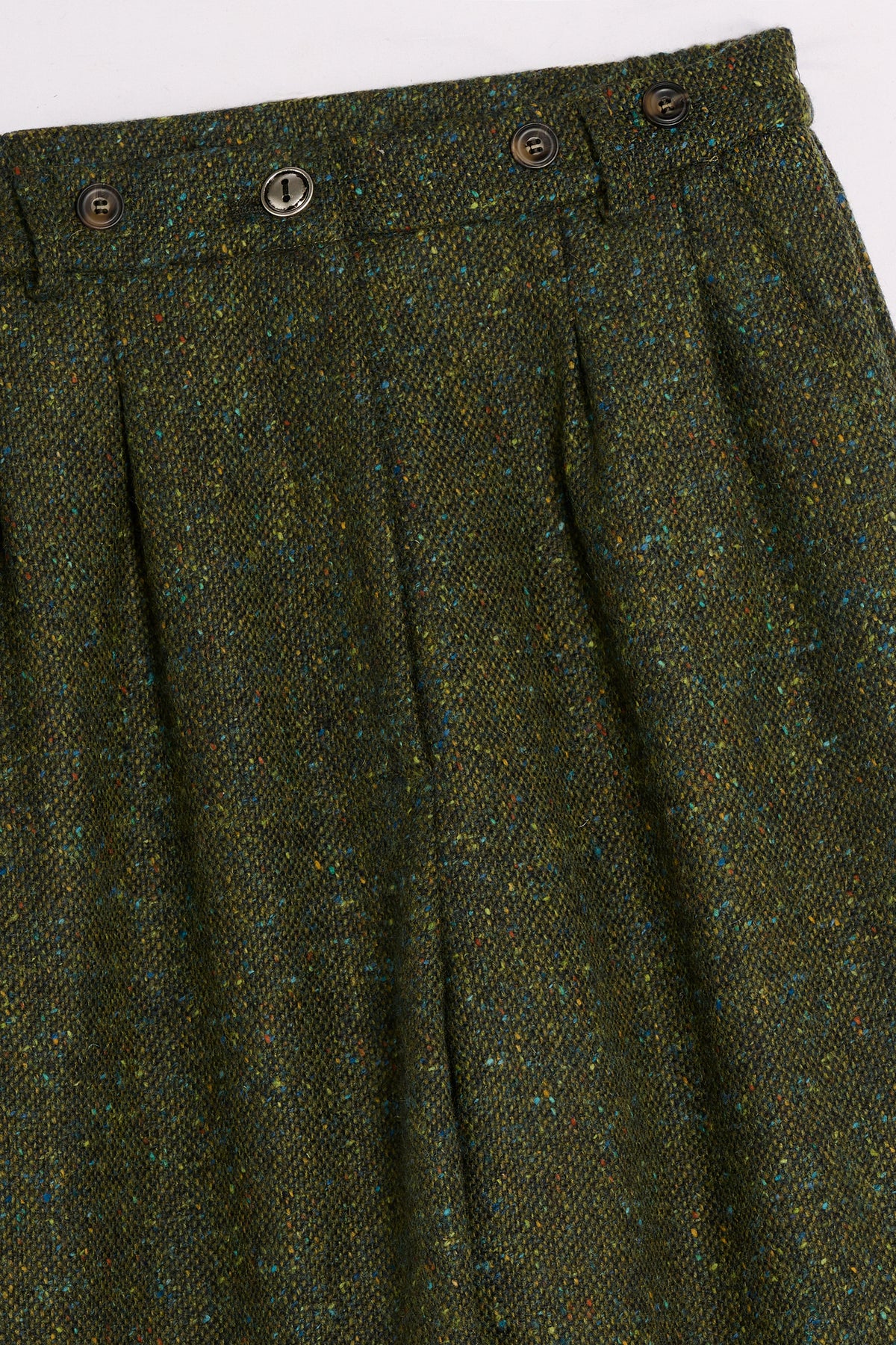 Pantalone John Verde Donegal Tweed dettaglio Lady De Paz