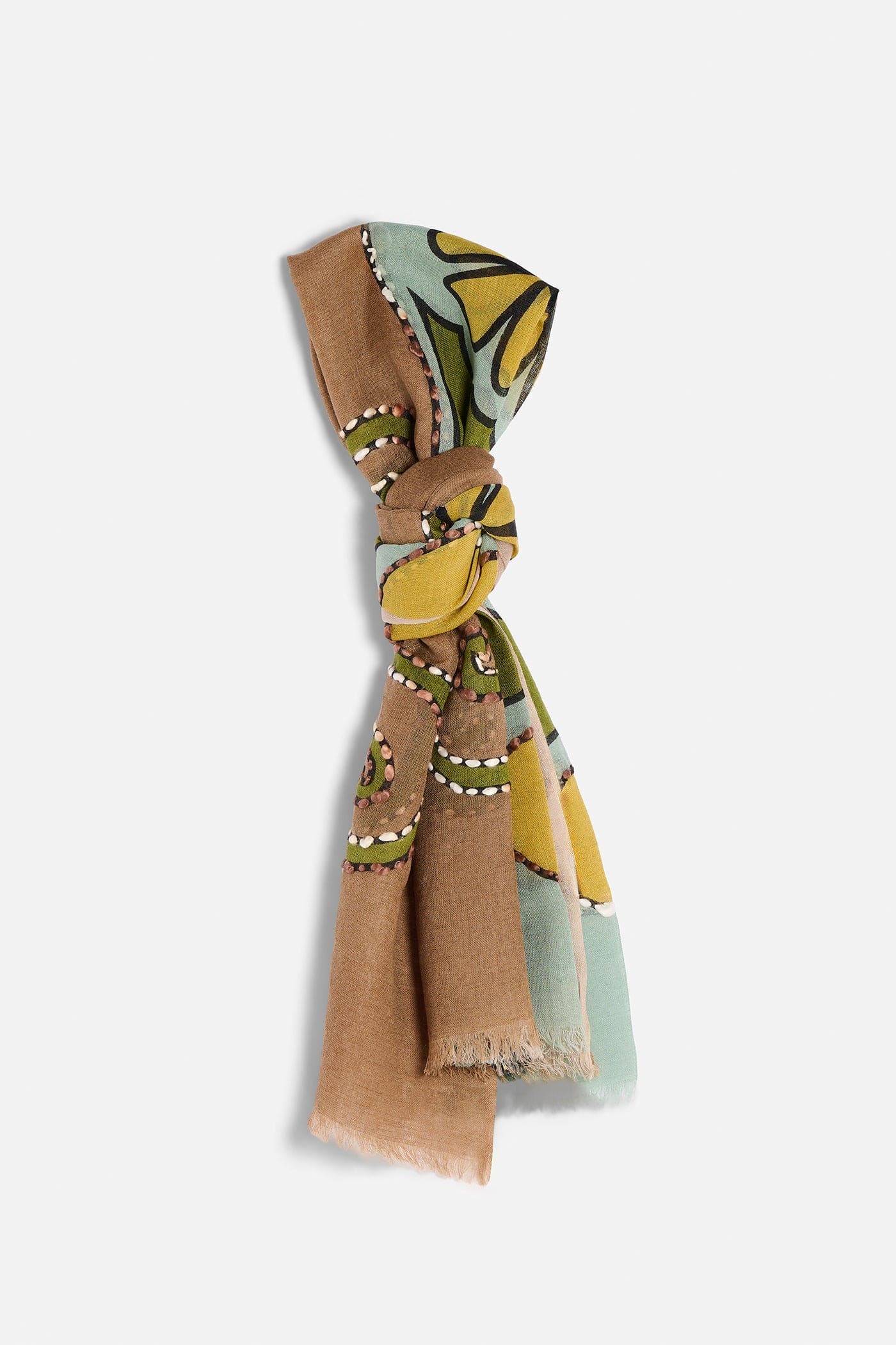 Sciarpa Lana Ricamata