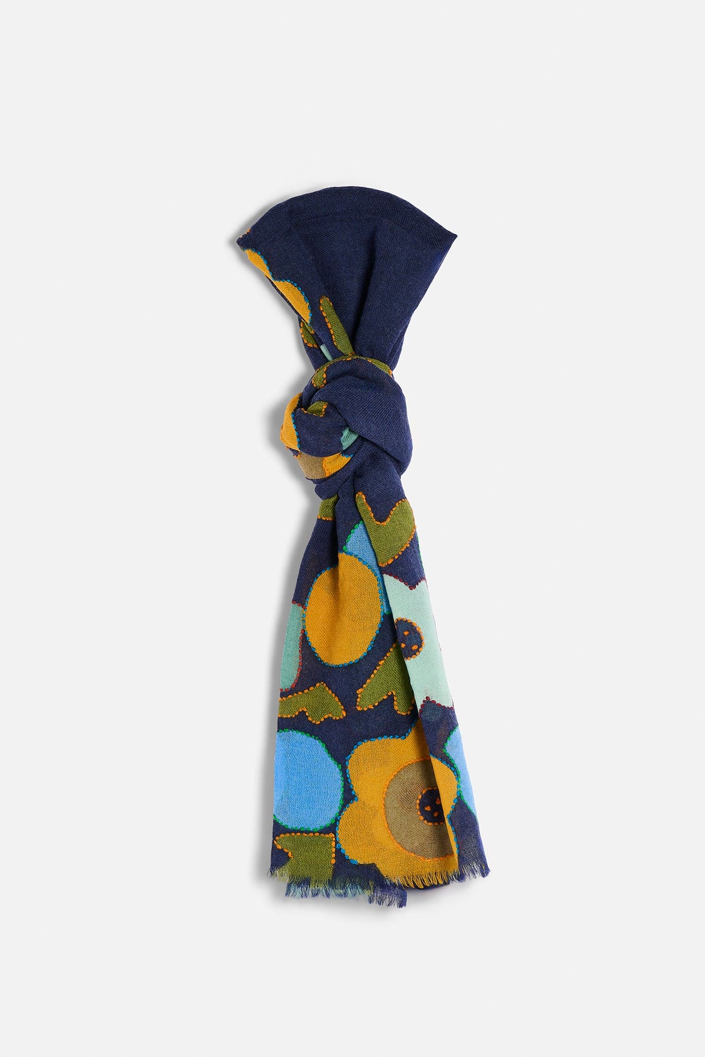 Sciarpa Lana Ricamata