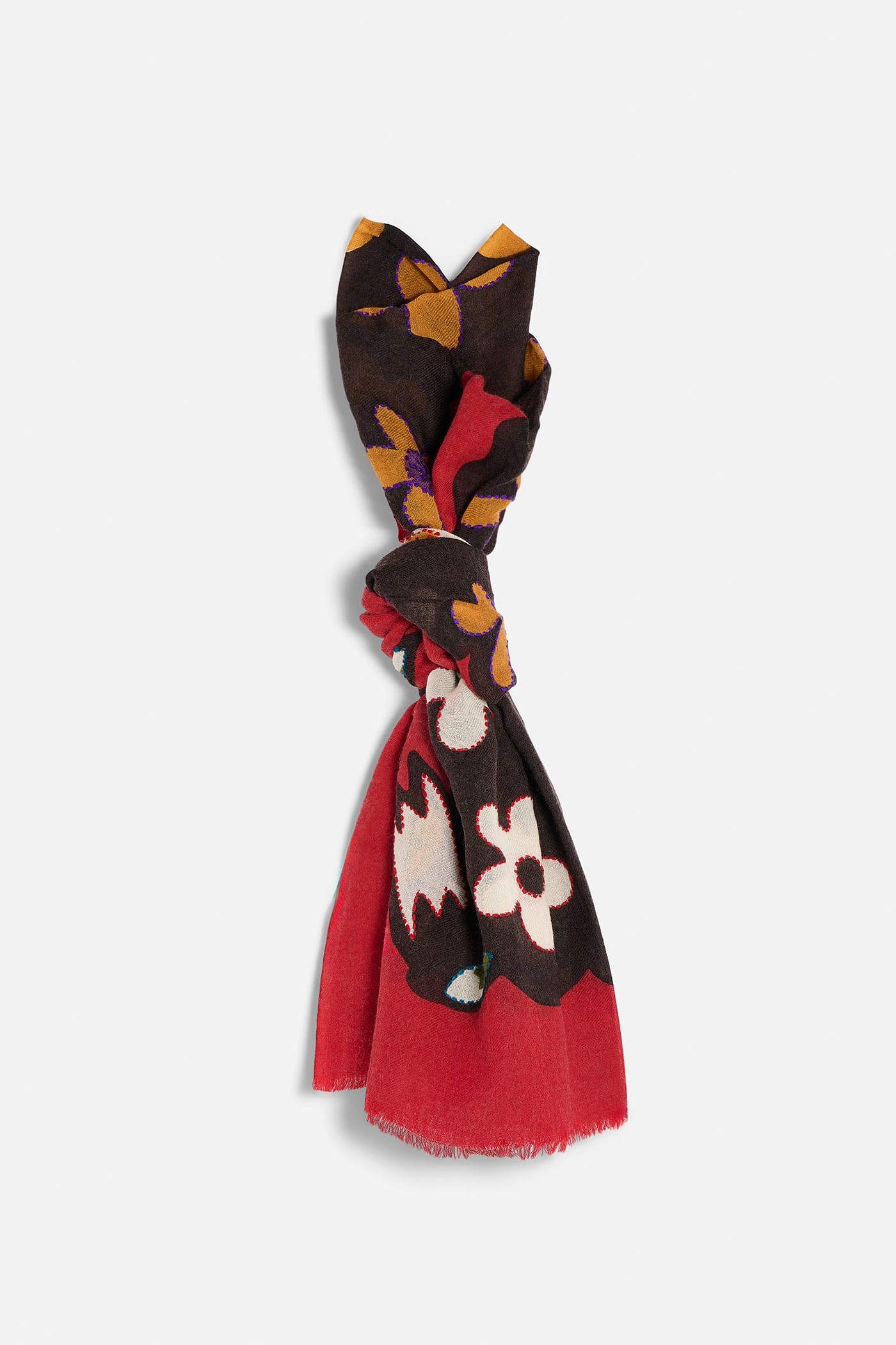 Sciarpa Lana Ricamata