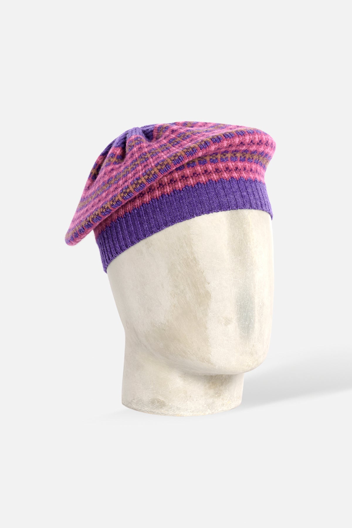Tam fair isle in lana rosa Lady De Paz
