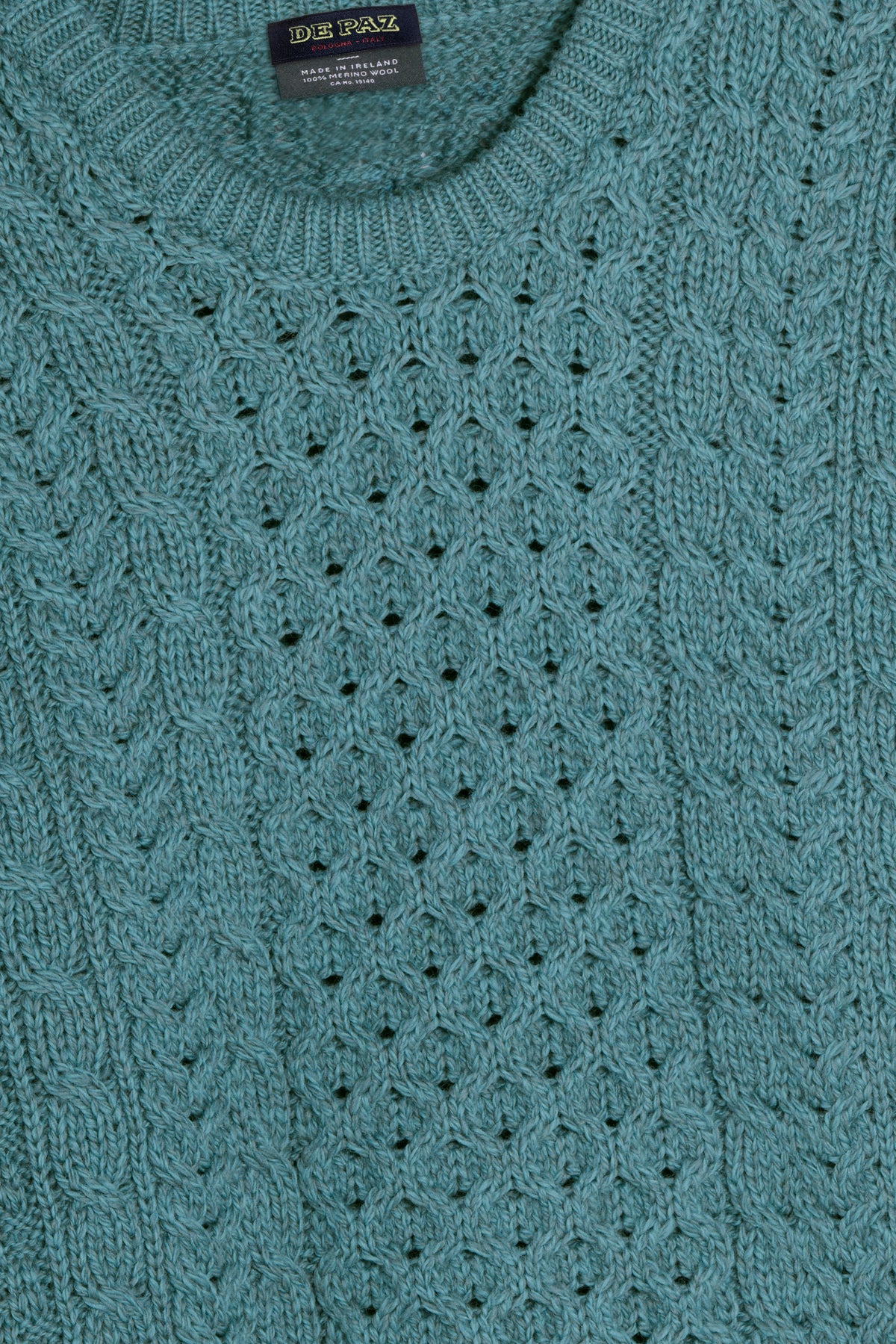 Aran Honeycomb Turchese dettaglio Lady De Paz