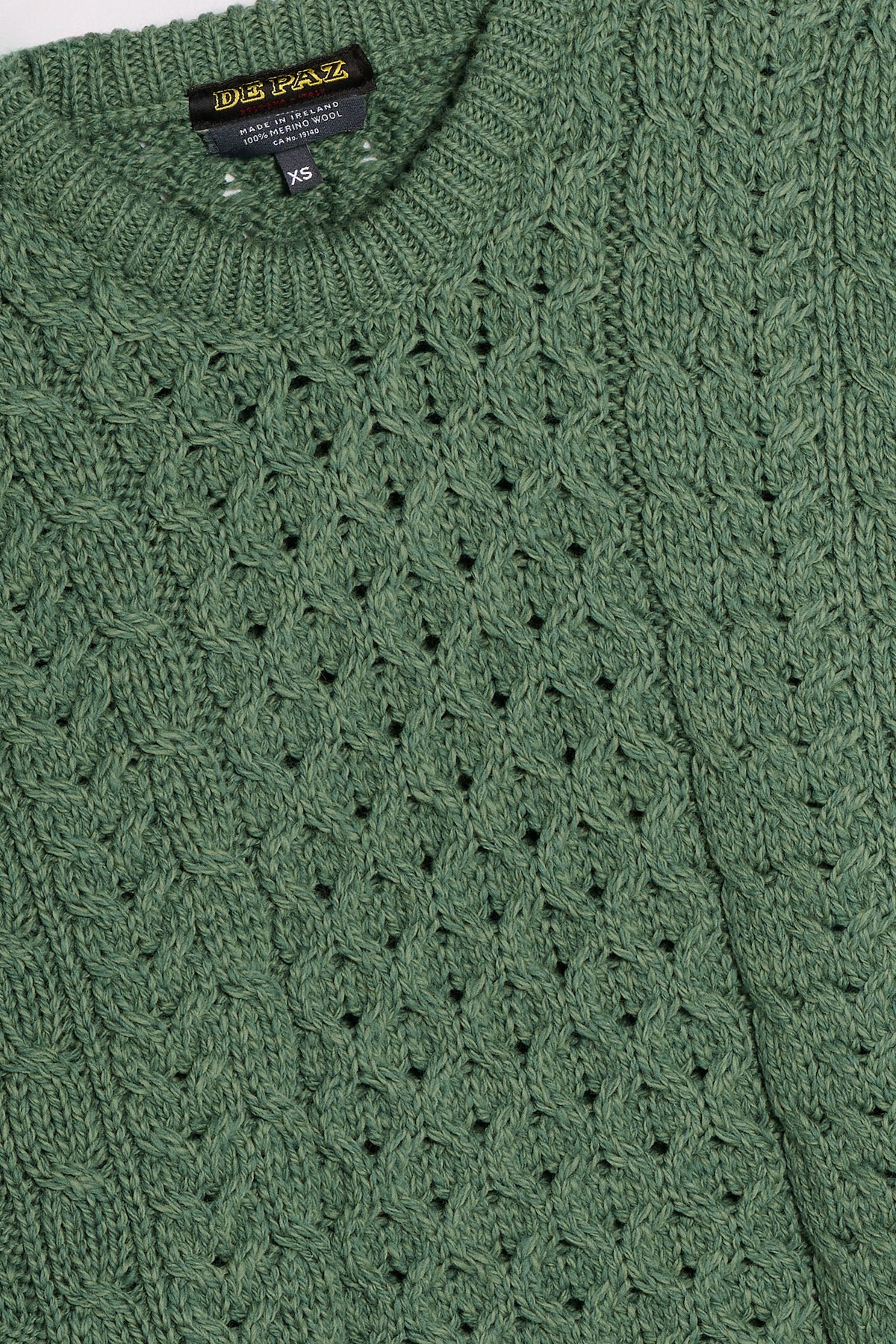 Aran Honeycomb verde dettaglio Lady De Paz