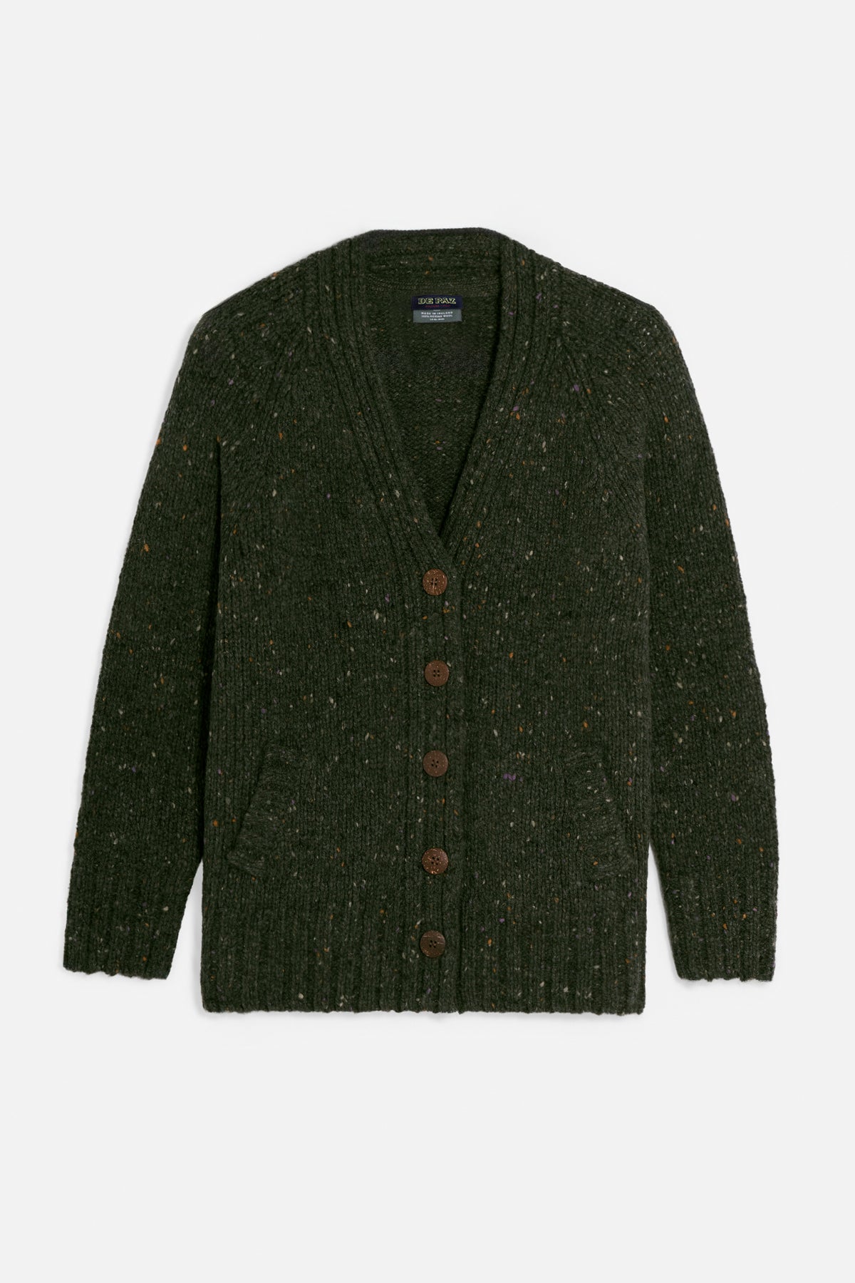 Aran cardigan a v verde Lady De Paz 