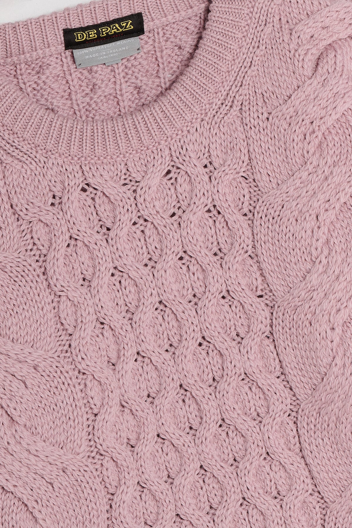 Aran Cropped rosa dettaglio Lady De Paz