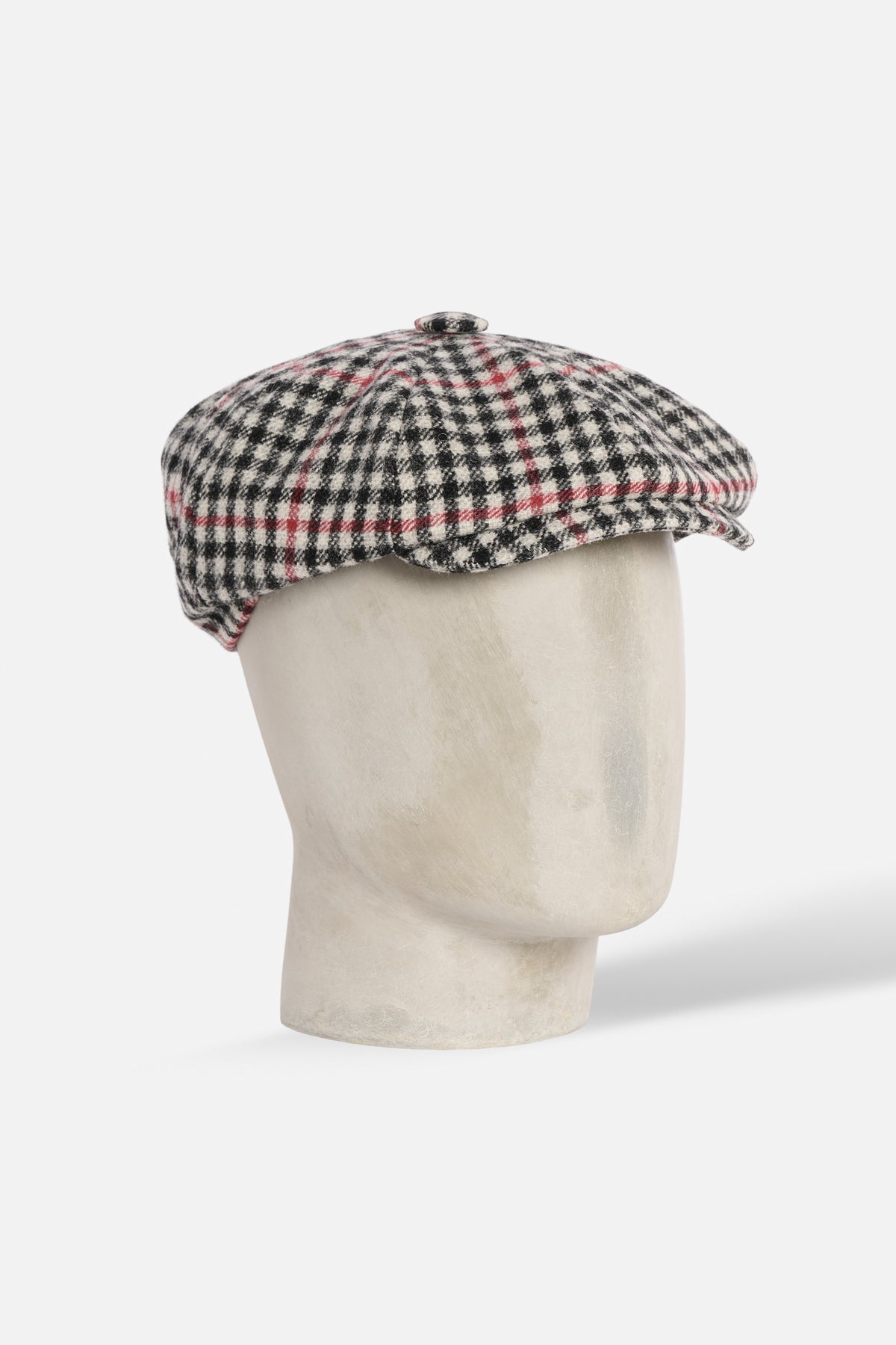Cap Otto spicchi pied de poule rosso nero Lady De Paz