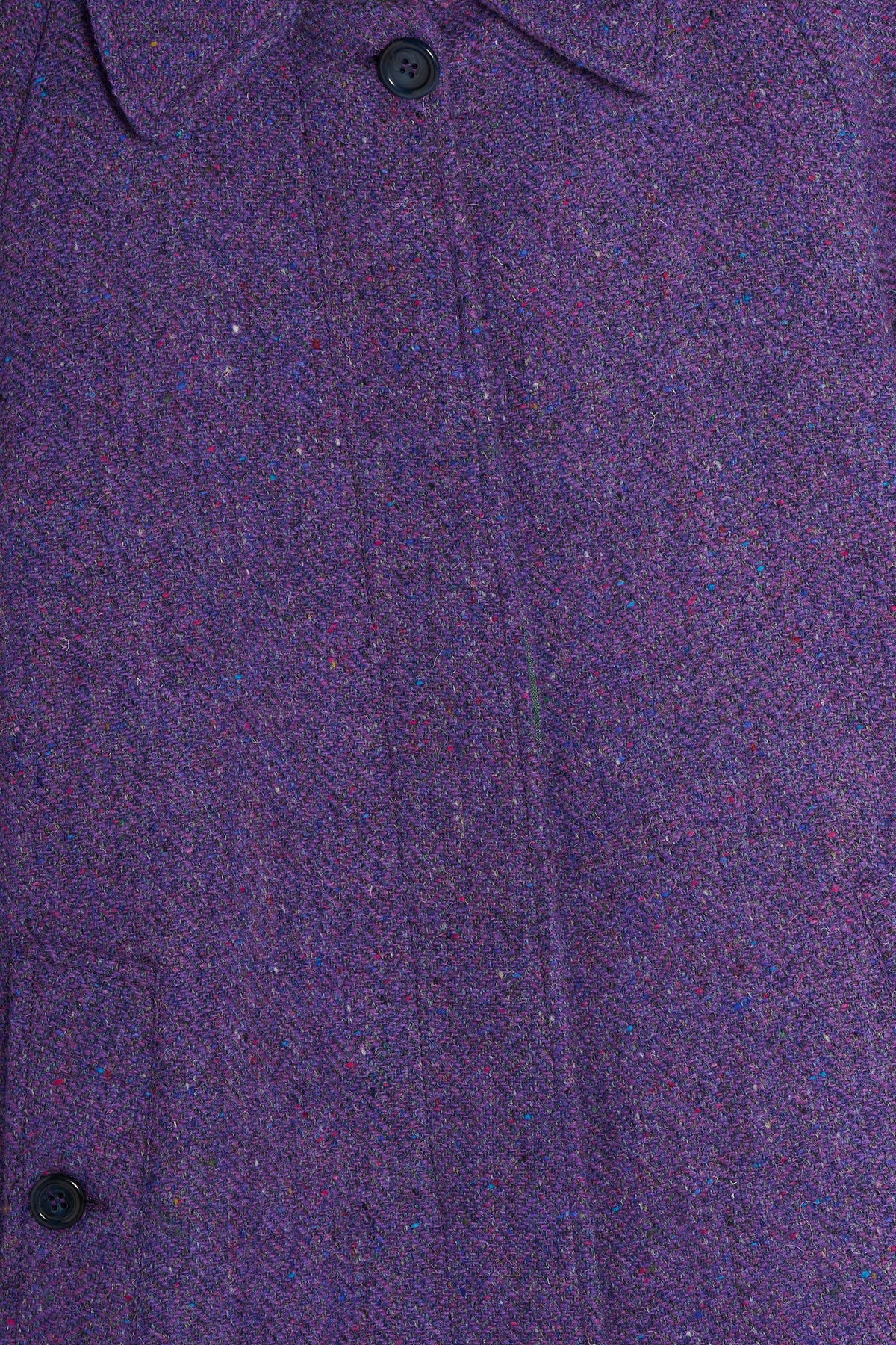 Cappotto Raglan Viola dettaglio Lady De Paz 