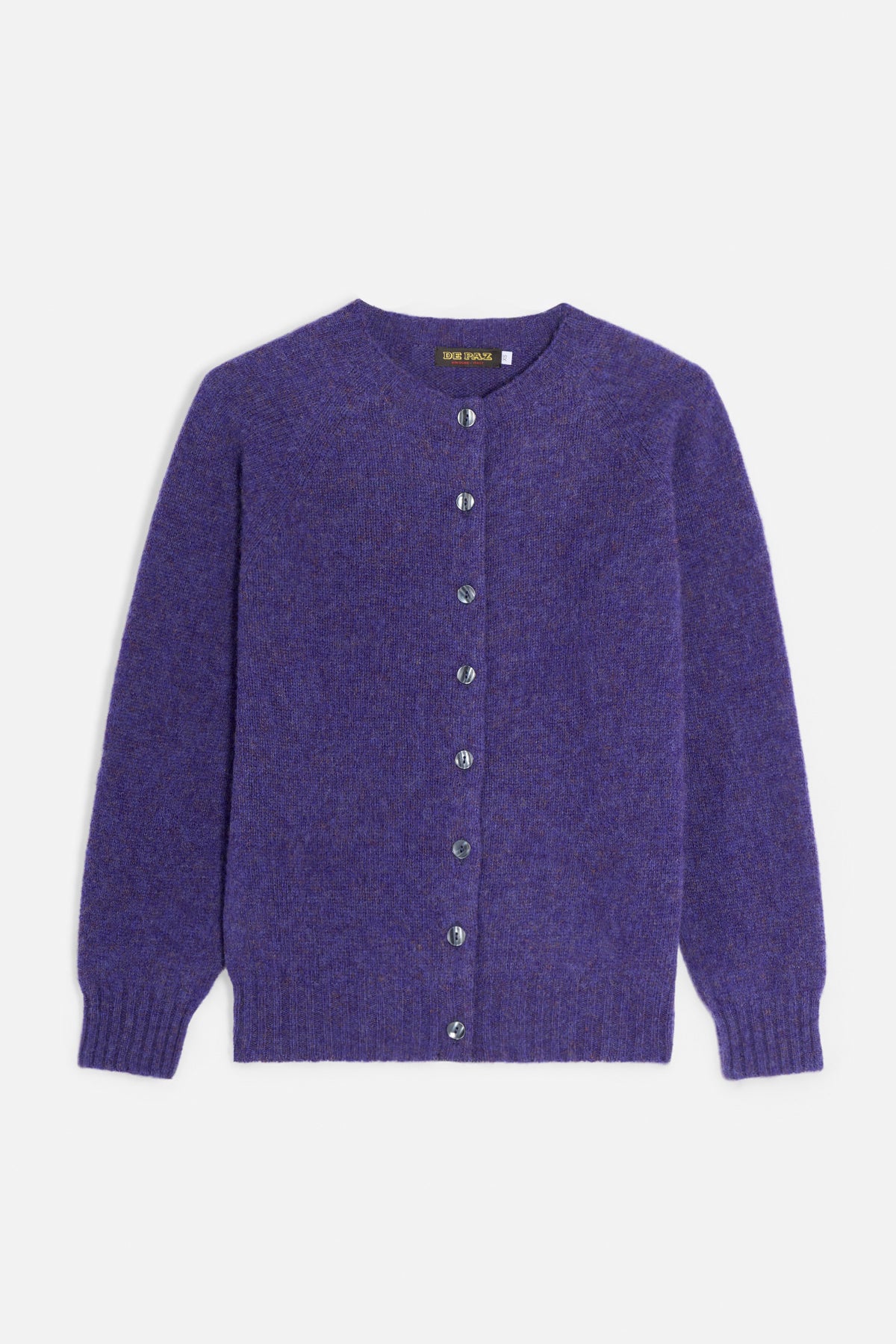 Cardigan girocollo shetland viola Lady De Paz