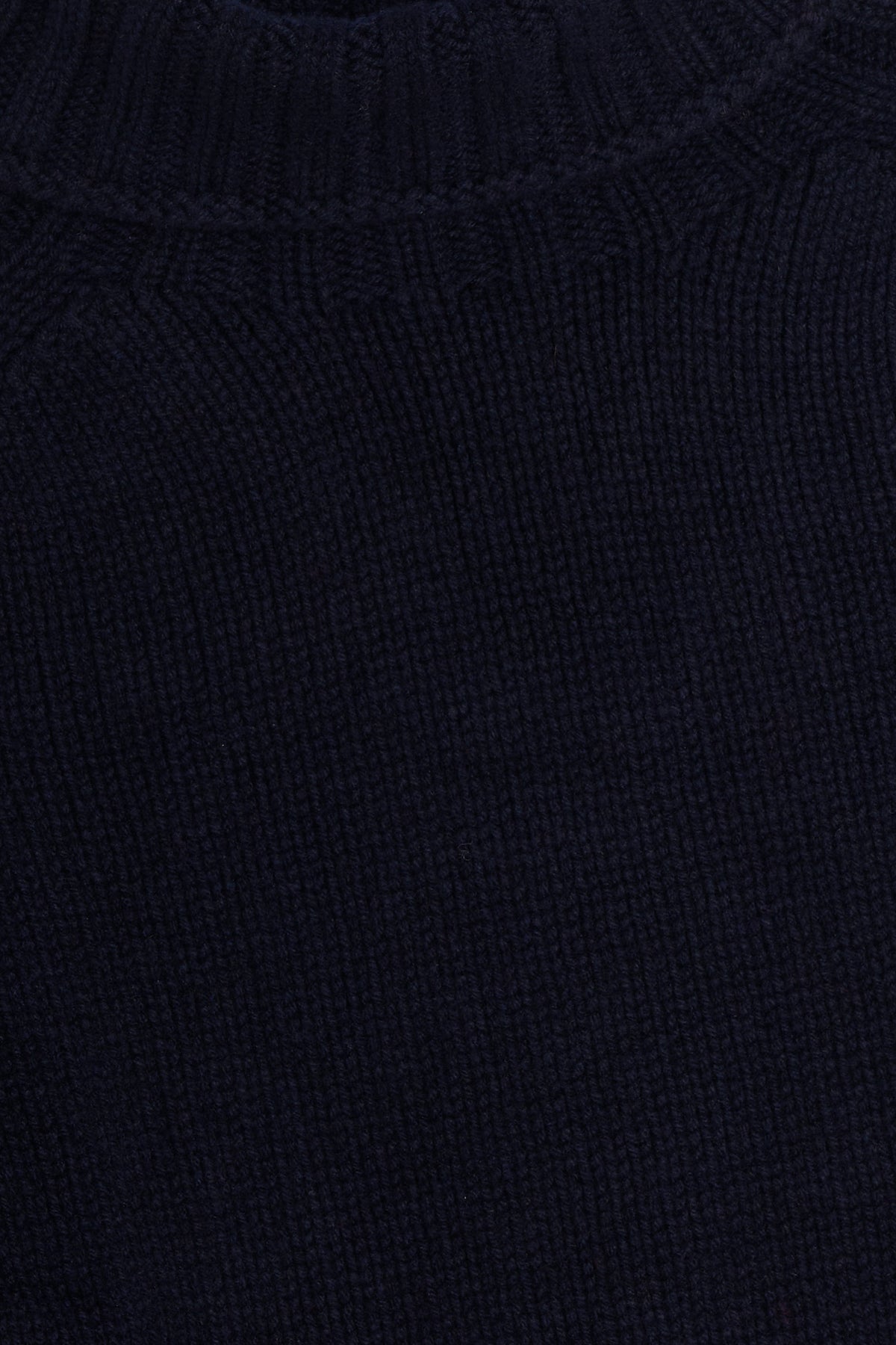 Collo alto lambswool Navy dettaglio Lady De Paz