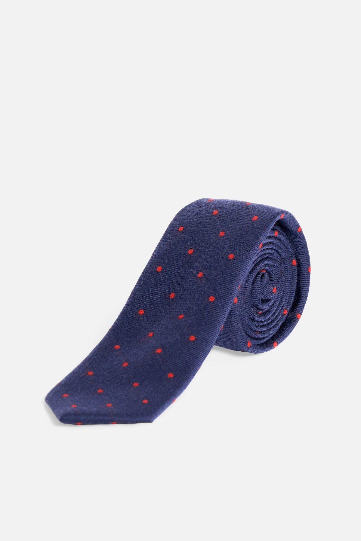 Cravatta Lana Pois Blu Rossa Lady De Paz