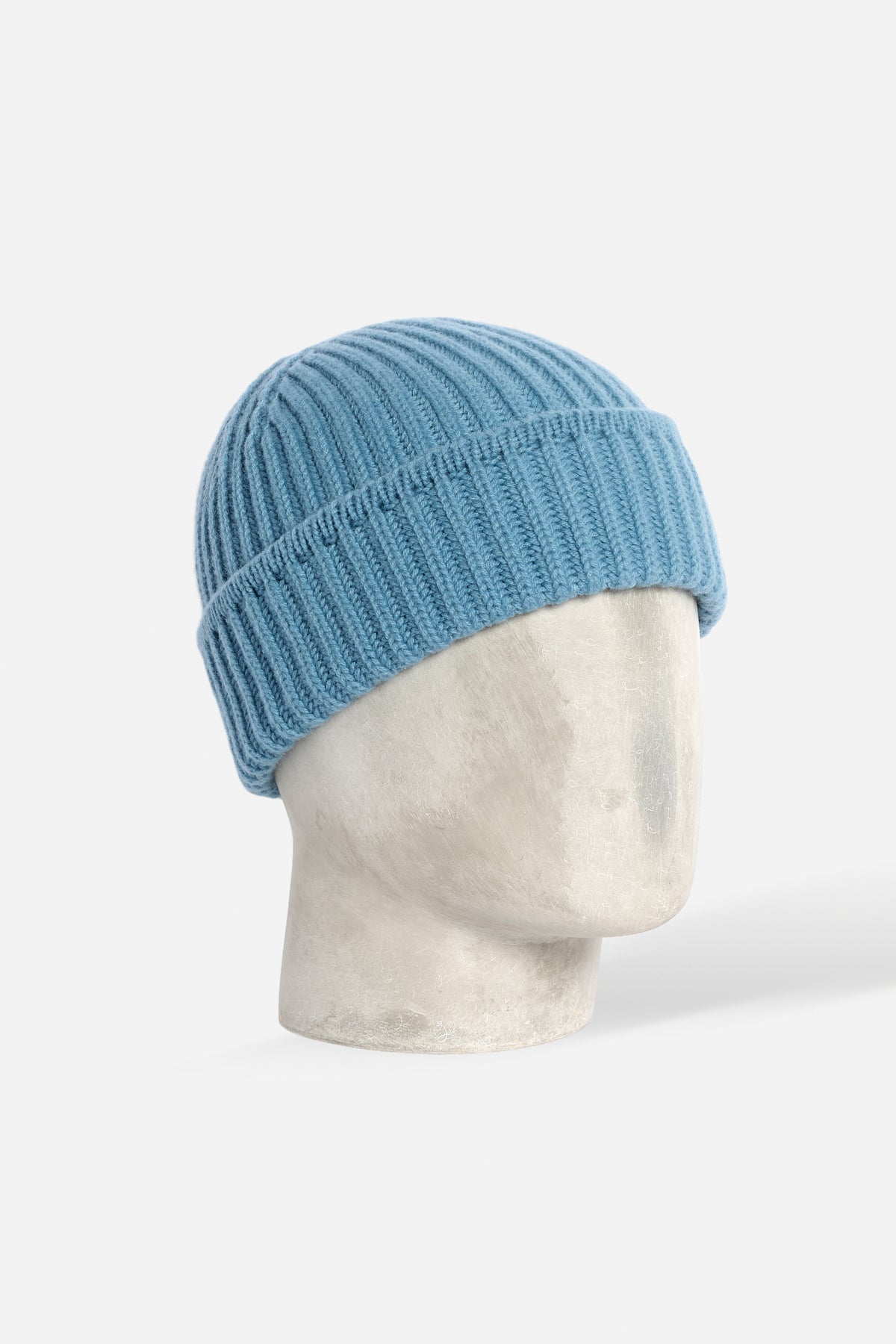 Cuffia a coste in cashmere turchese Lady De Paz