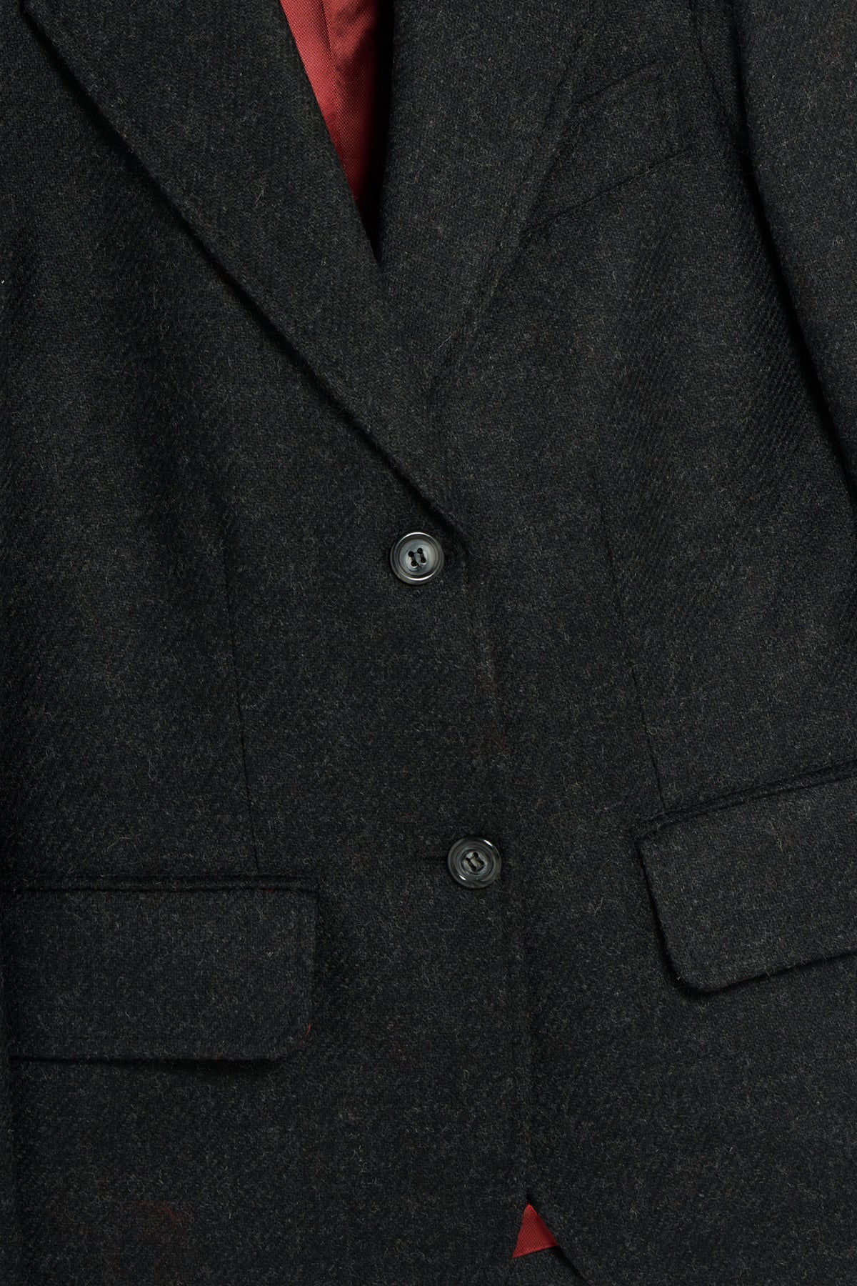 Giacca lana charcoal dettaglio Lady De Paz