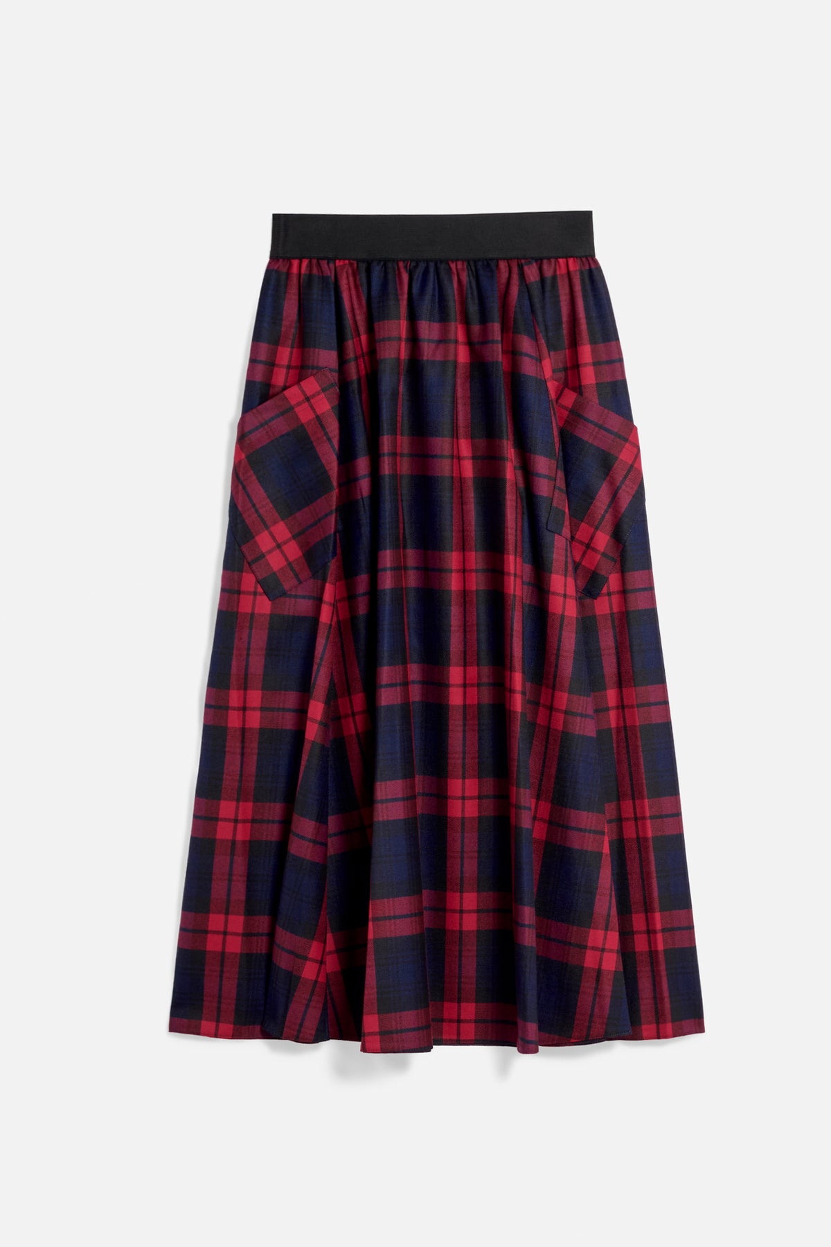 Gonna lunga lana tartan rosso/blu Lady De Paz