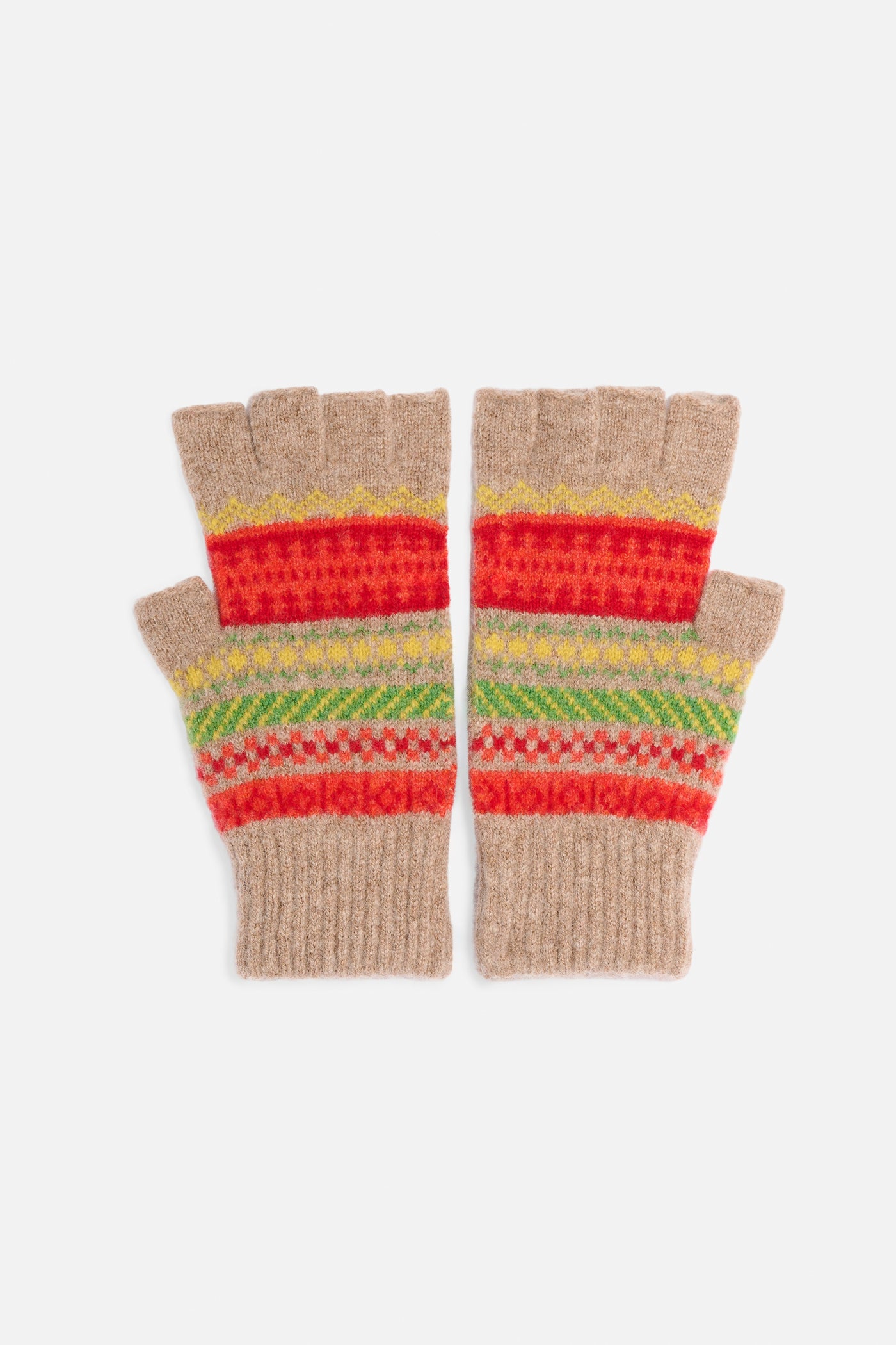 Guanti senza dita fair isle