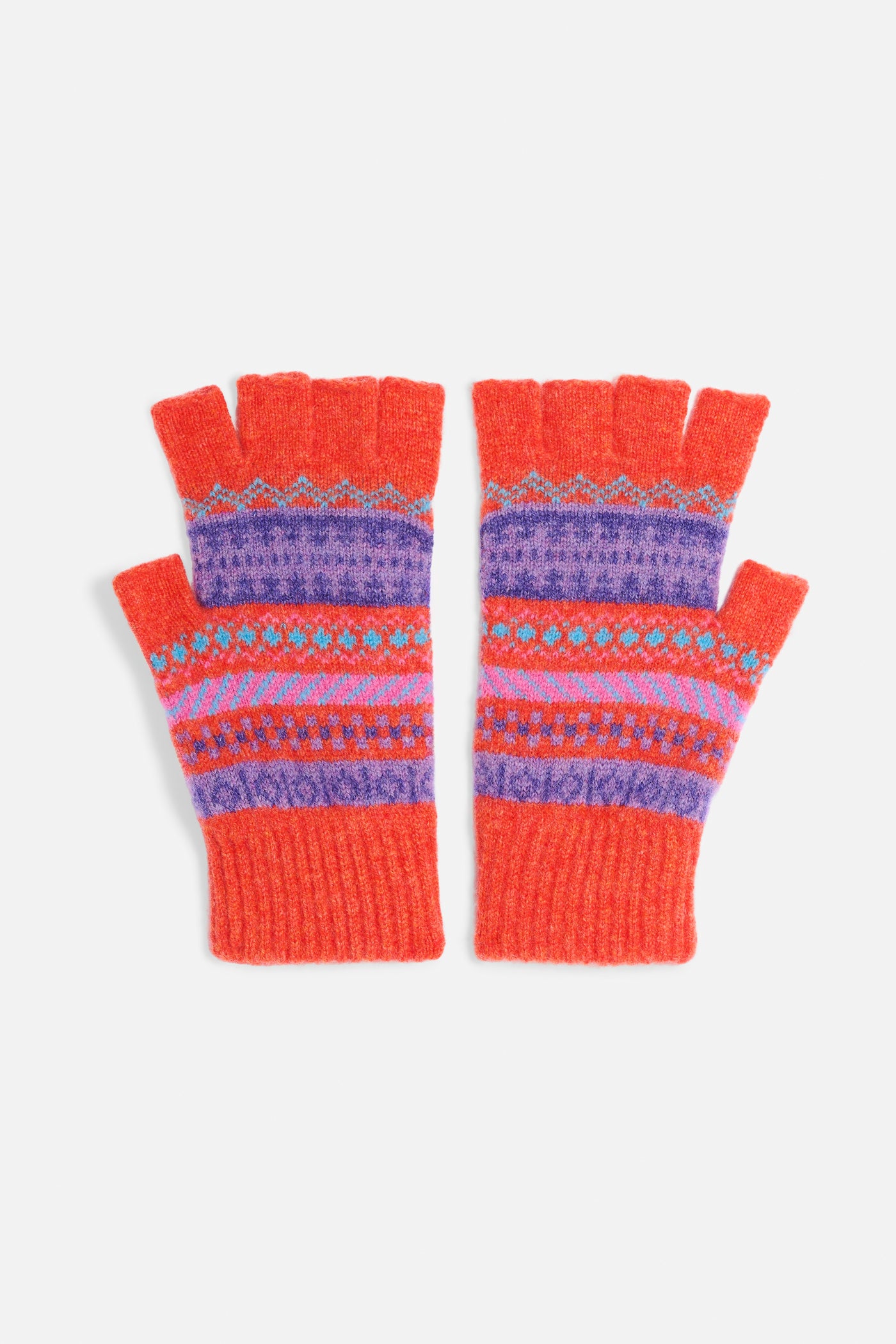 Guanti senza dita fair isle