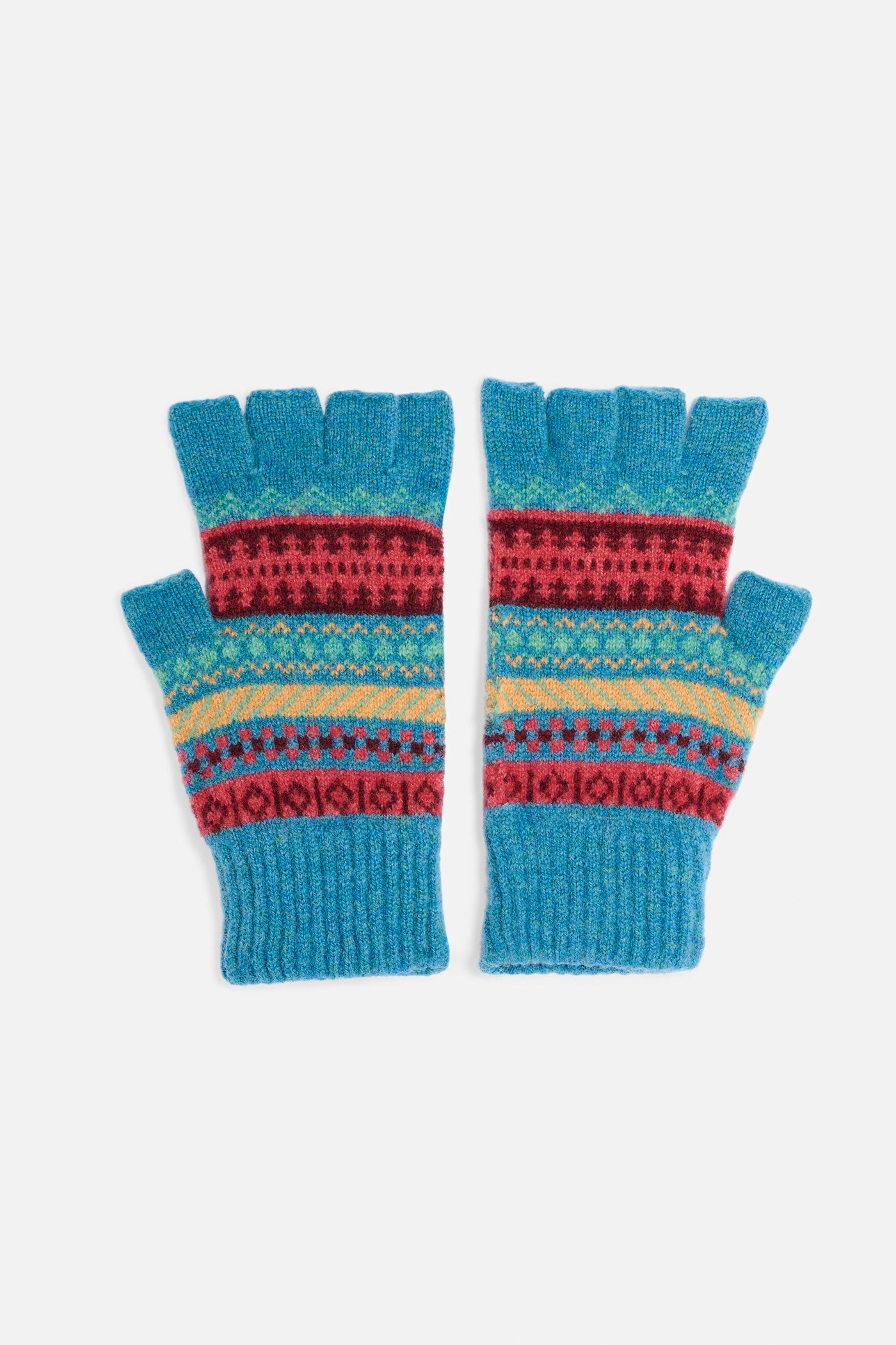 Guanti senza dita fair isle